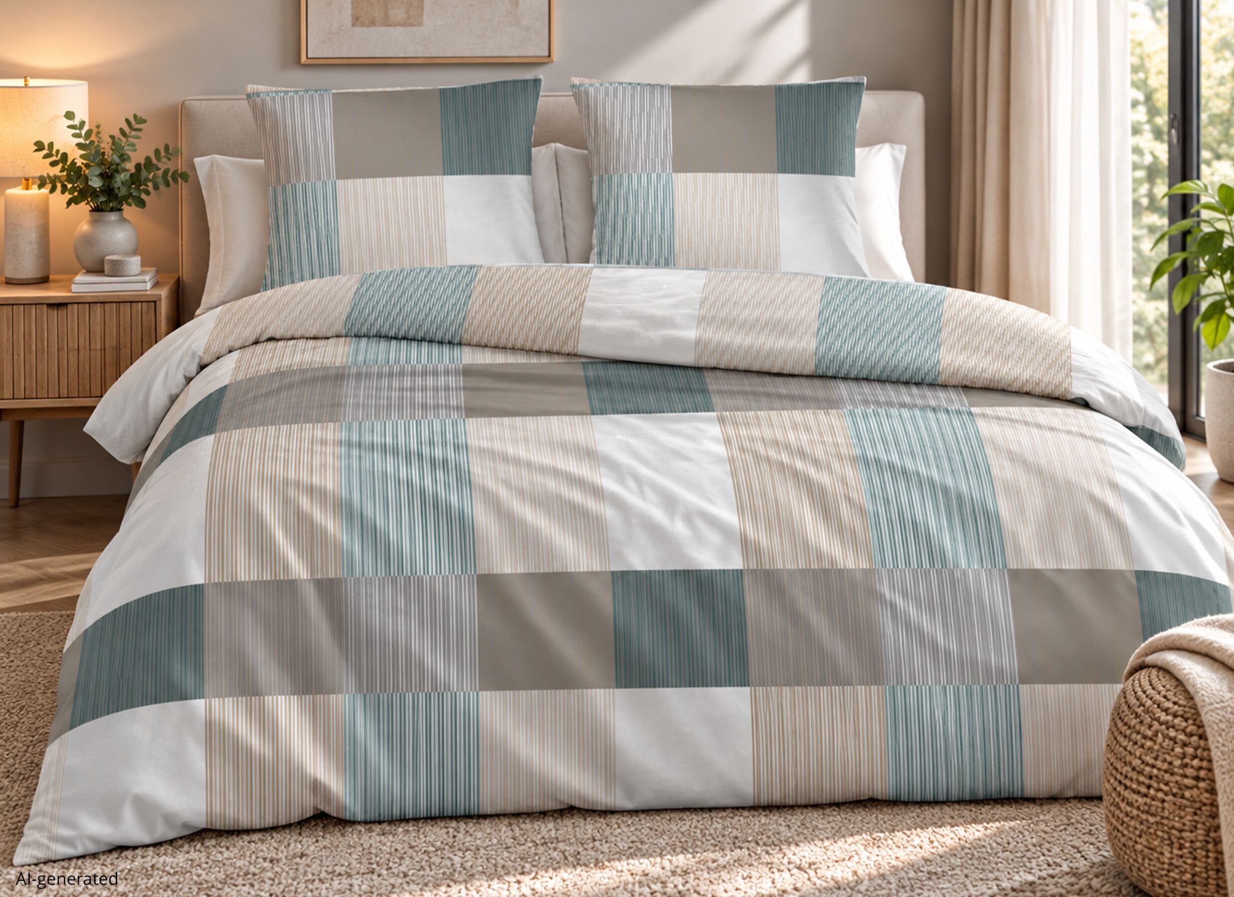 AI Generated - Housse de couette Greet 200x220cm - flanelle - vert