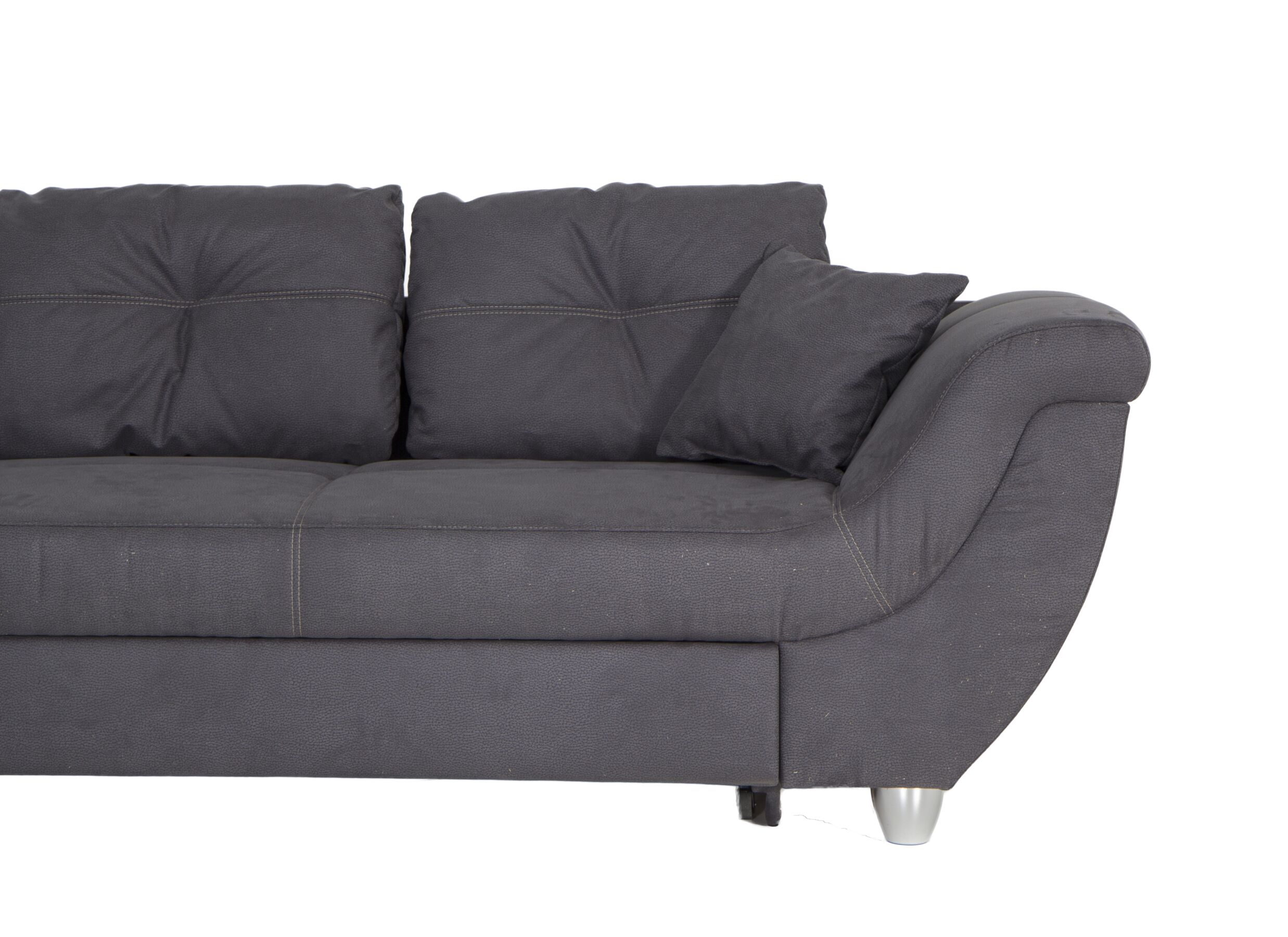 Detail - Canapé d'angle Maranello tissu gris avec fonction lit