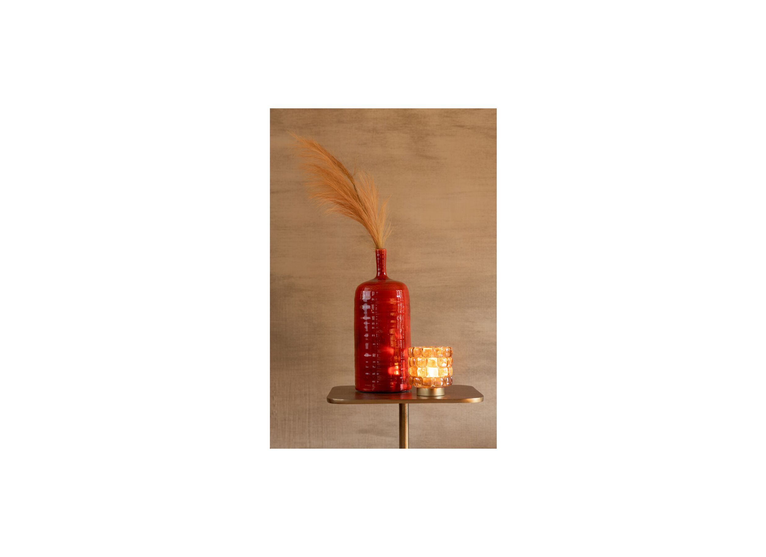 Sfeerfoto - Decoratietak Plumeau H135cm - kunststof - roest
