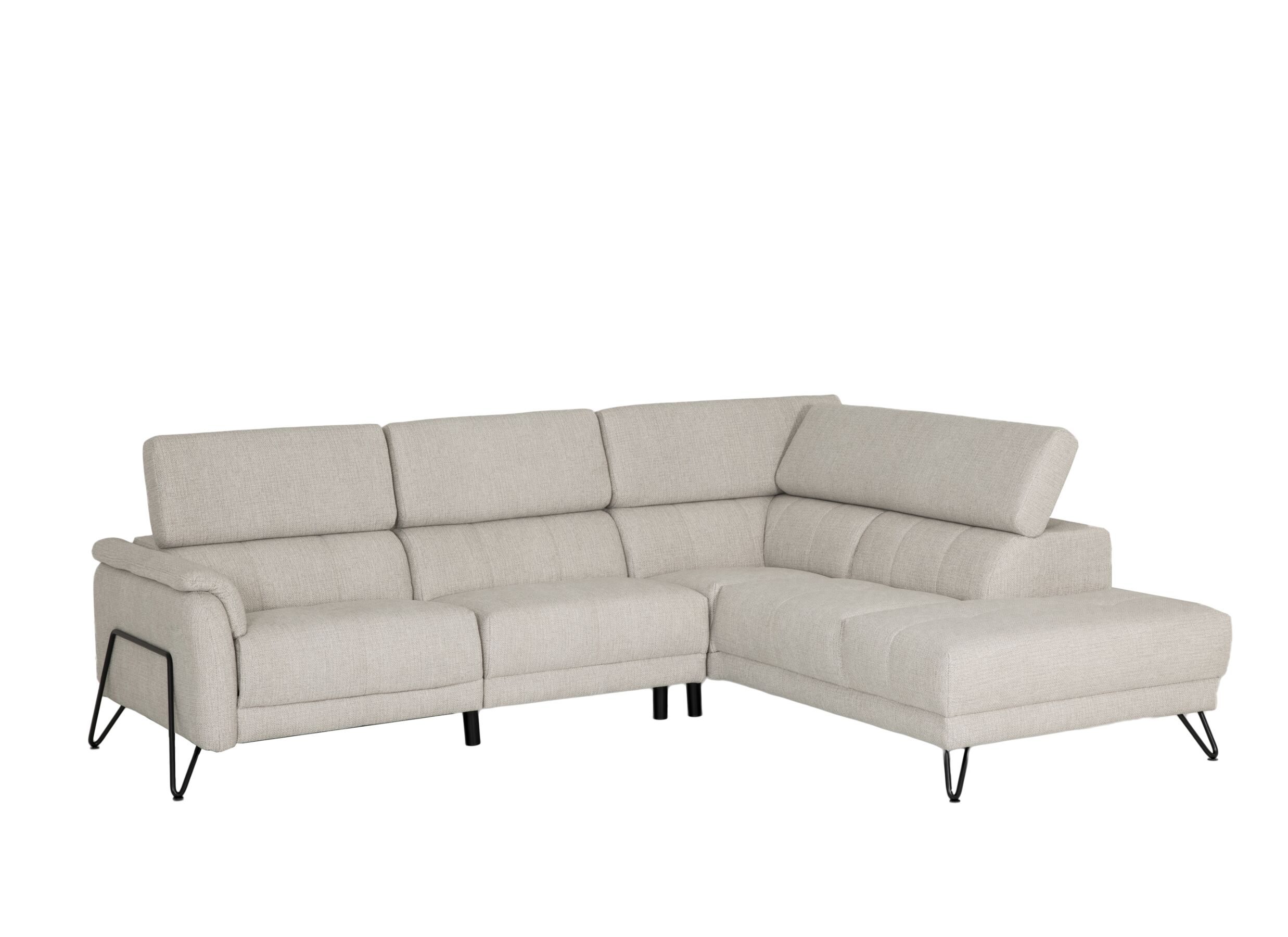 Aperçu - Canapé d'angle Oltens 281x228cm - tissu - beige
