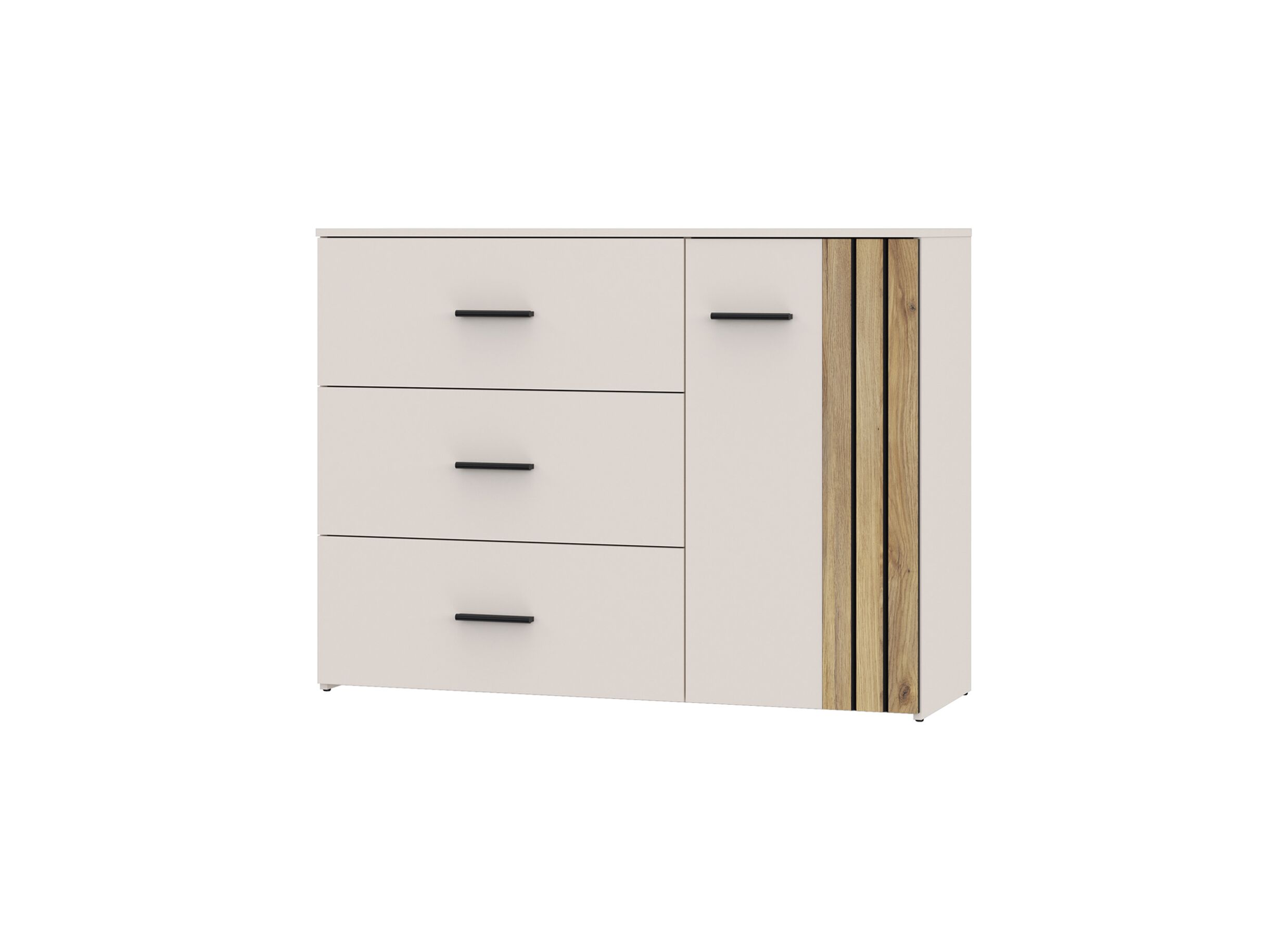 Commode Waikato 120x41x91cm - décor - chêne mauvella/sable