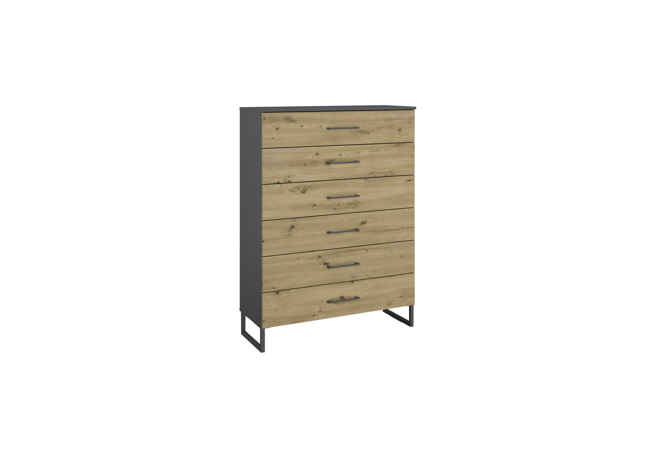 Commode Butte 93x42x130cm - Commode Butte 93x42x130cm - décor - chêne artisanal & gris
