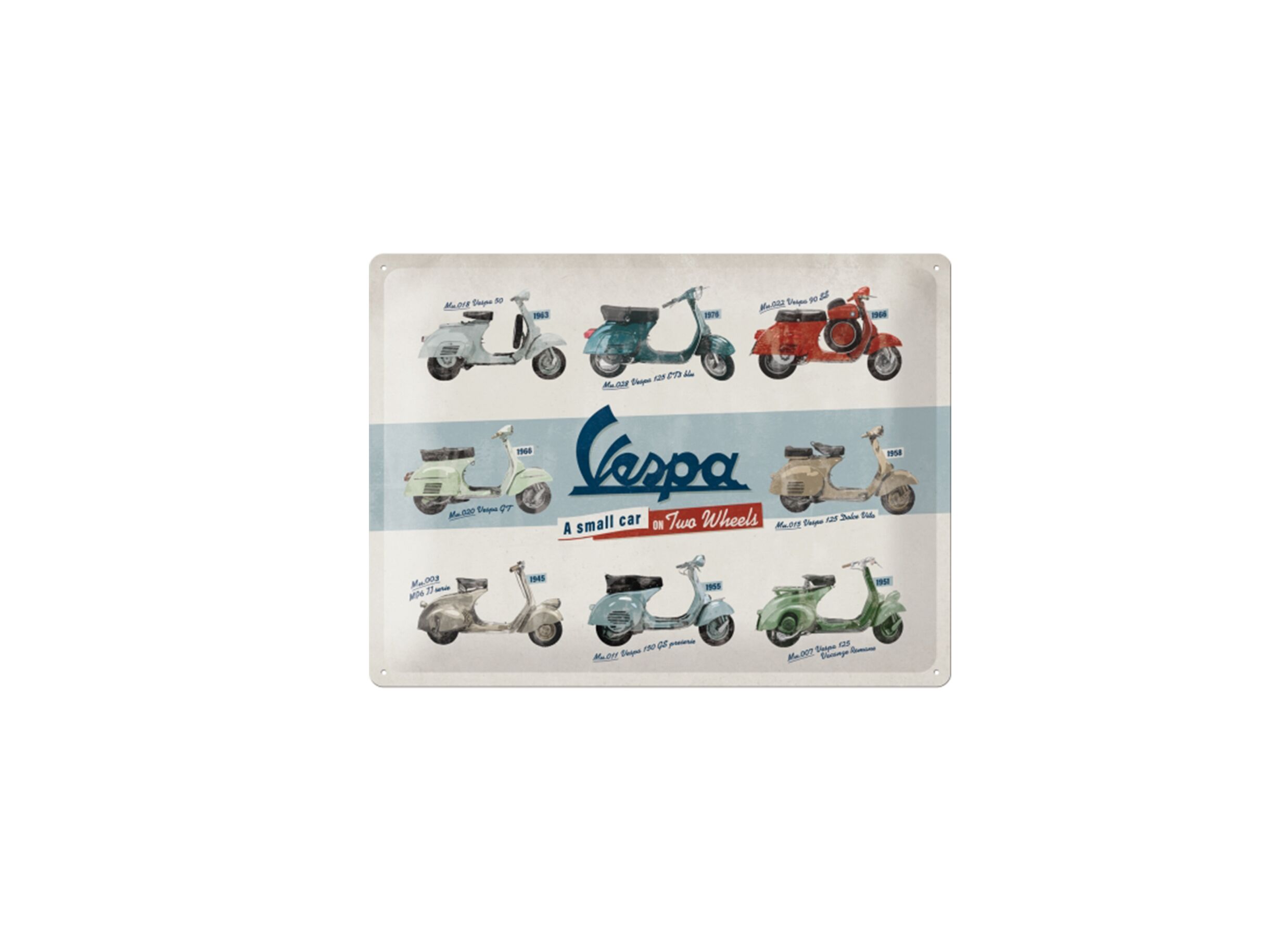Plakkaat Vespa 40x30cm - metaal - multicolor