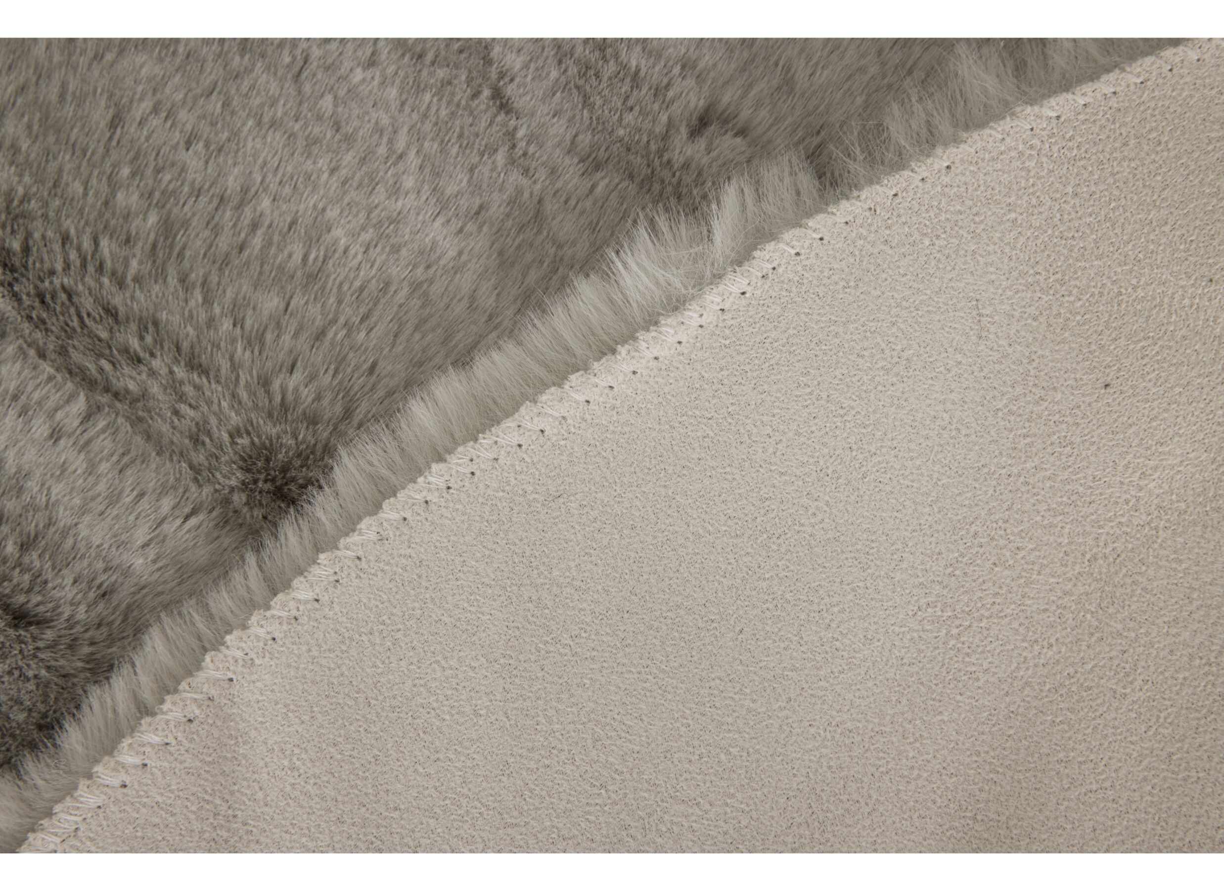 Detail - Tapis rond Serene Ø90cm - fausse fourrure - stone