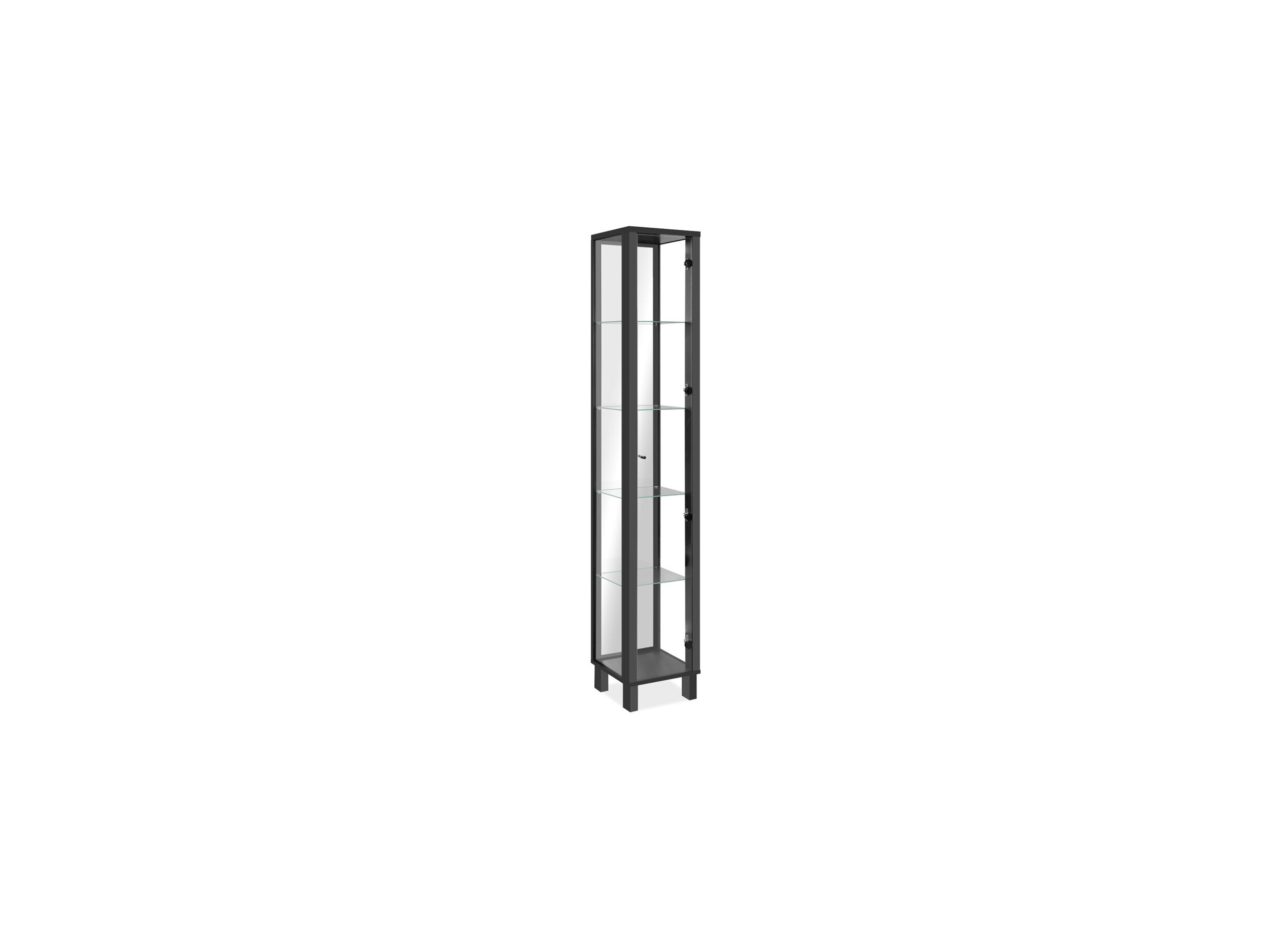 Vitrinekast Albi 33cm - melamine - zwart - Vitrinekast Albi 33cm - melamine - zwart