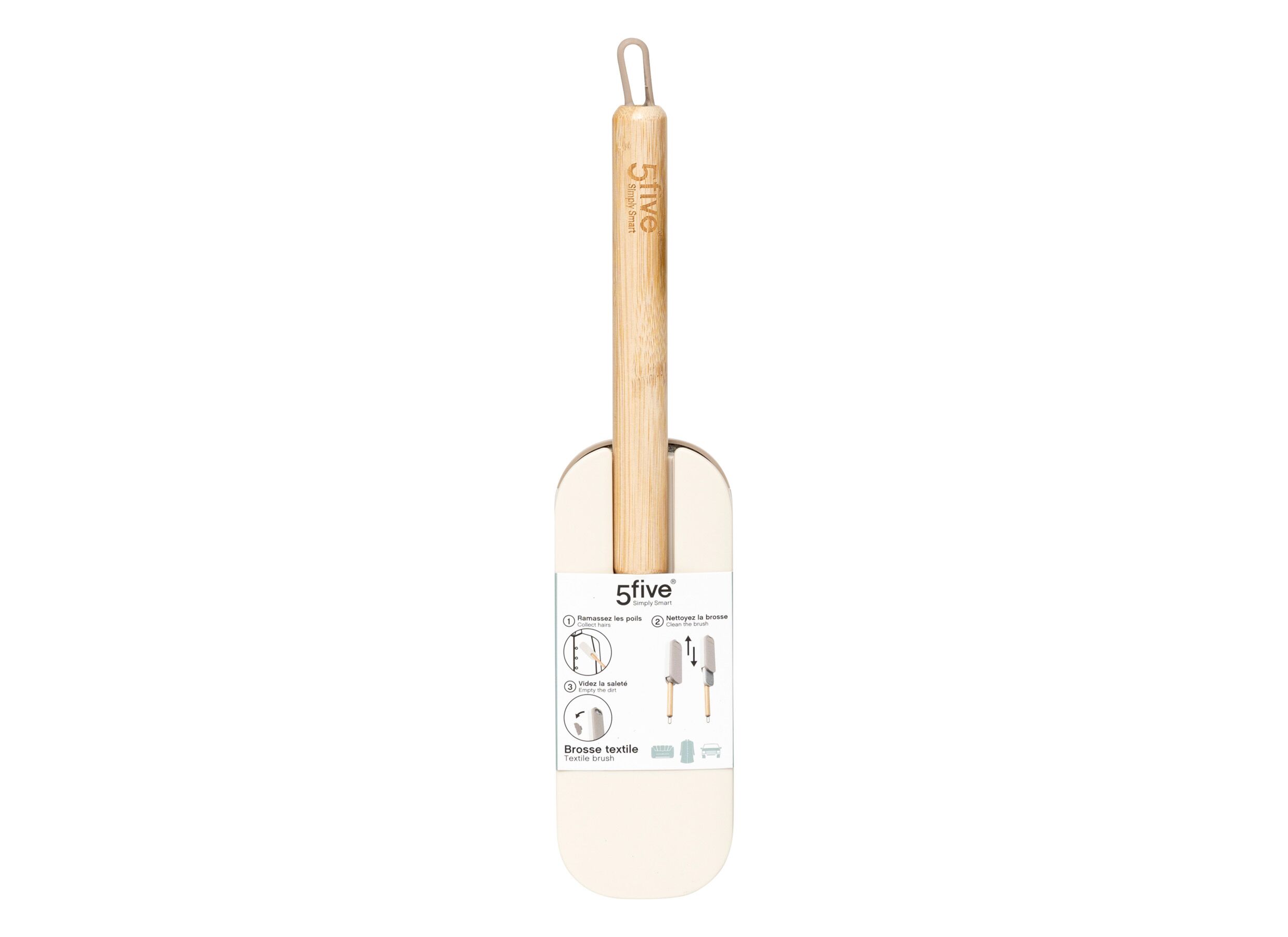 Aperçu - Brosse textile 7,3x4x34,5cm - bambou et plastique - gris