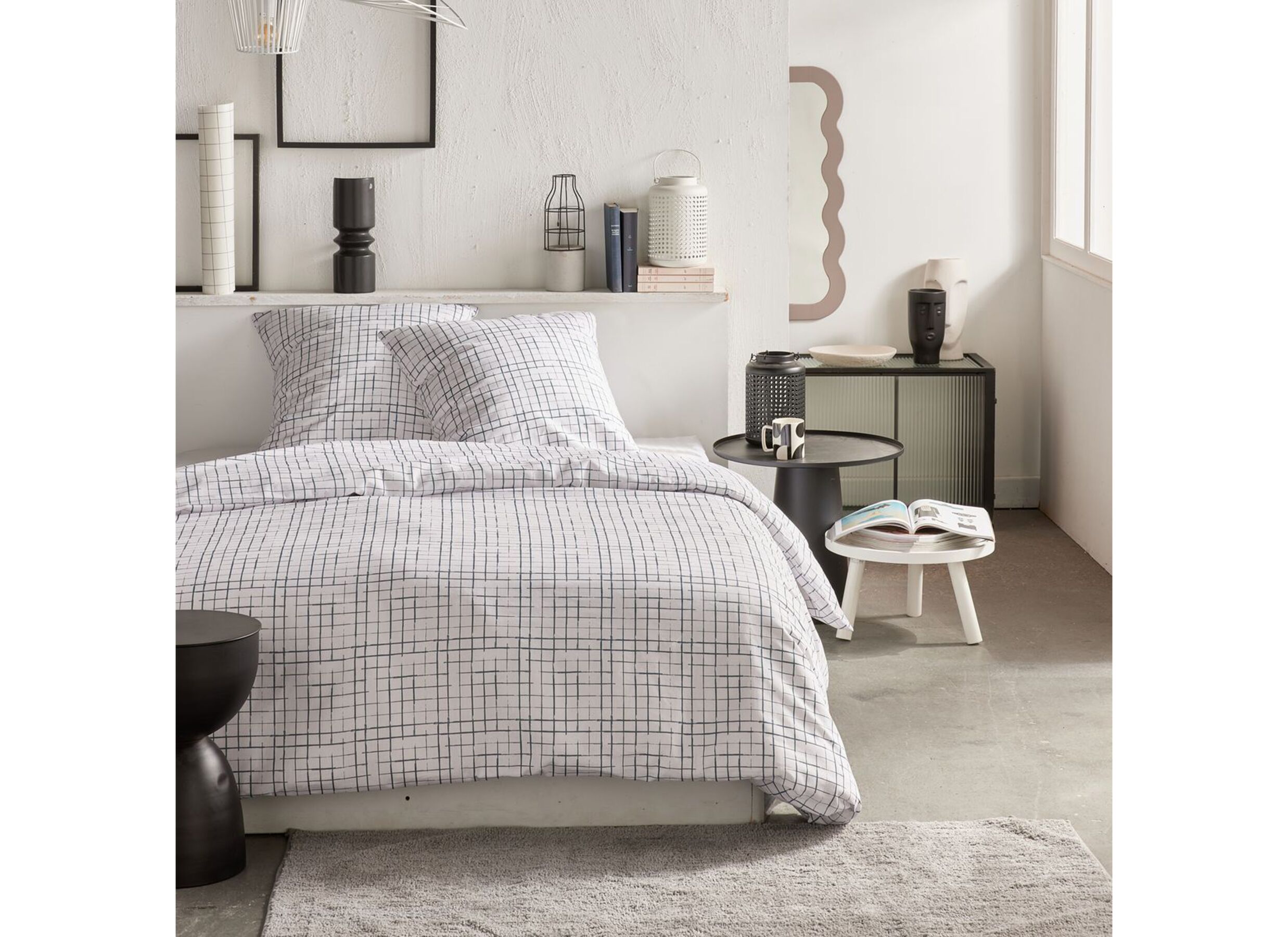 Dekbedovertrek TODAY Crazy 8 220x240cm - polyester - wit - Housse de couette TODAY Crazy 8 220x240cm - polyester - blanc