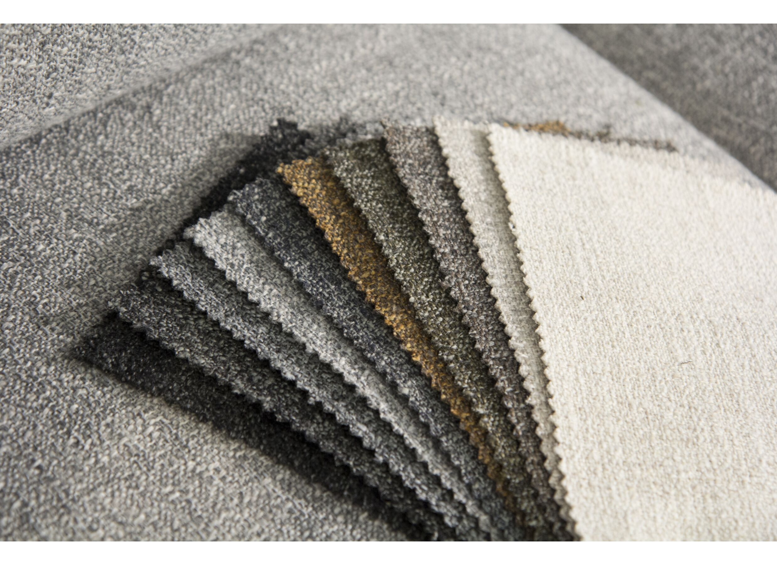 Kleurstaal - Hoeksalon Lexus 327x189cm - stof - grijs met relax