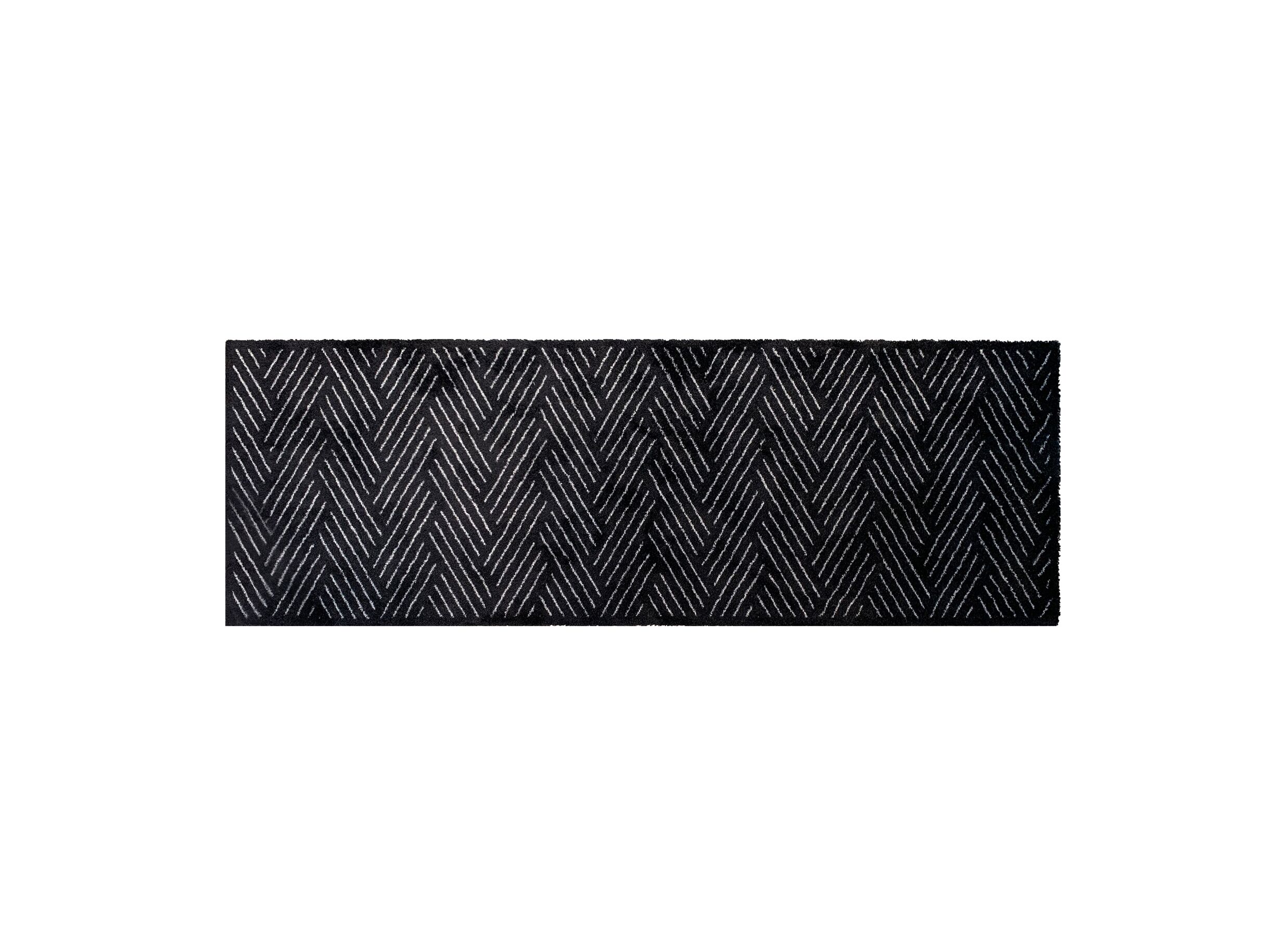 Keukenloper Decosoft 150x50cm - stof - zwart/wit