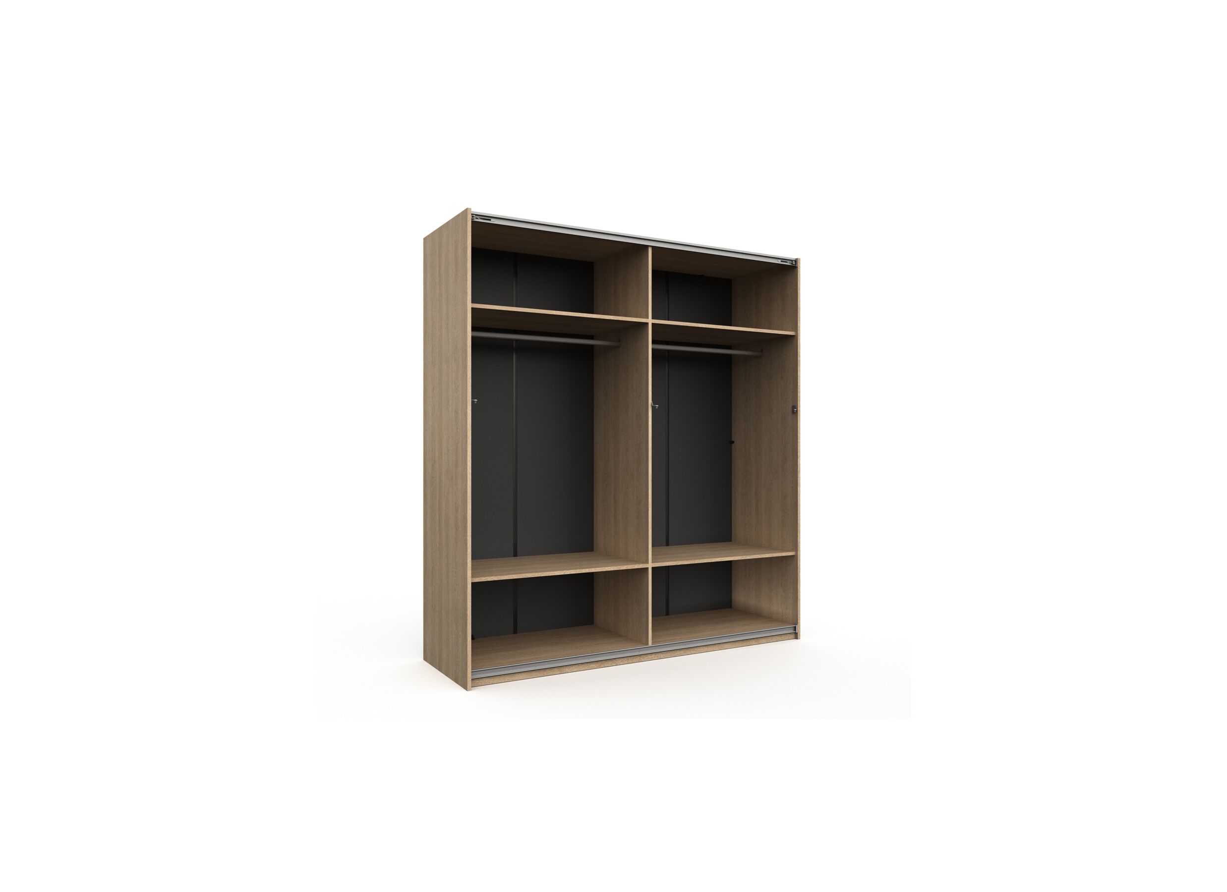Disposition - Armoire à portes coulissantes Tessa 200cm - mélamine - chêne sable