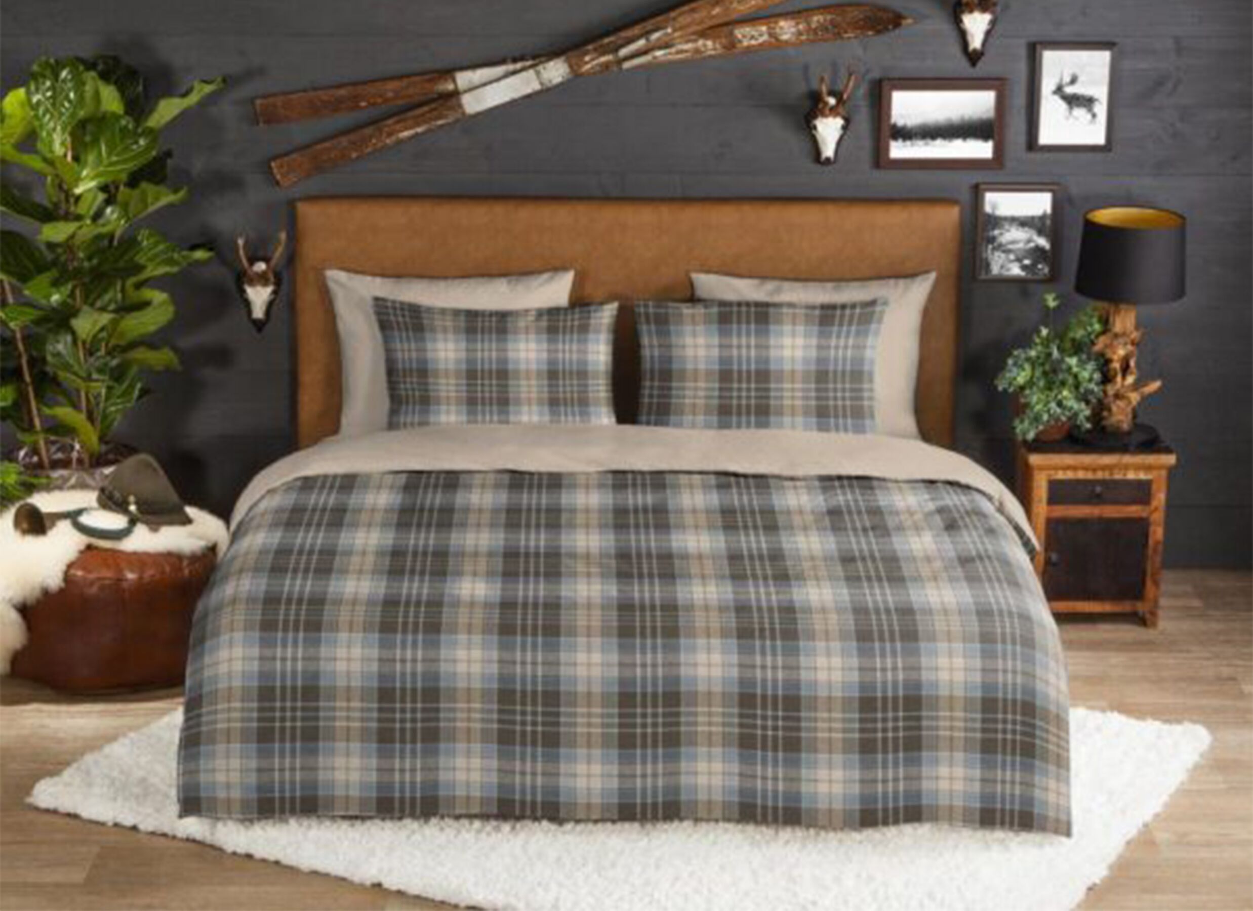 Foto ambiance - Housse de couette Cambridge 240x220cm - flanelle - marron