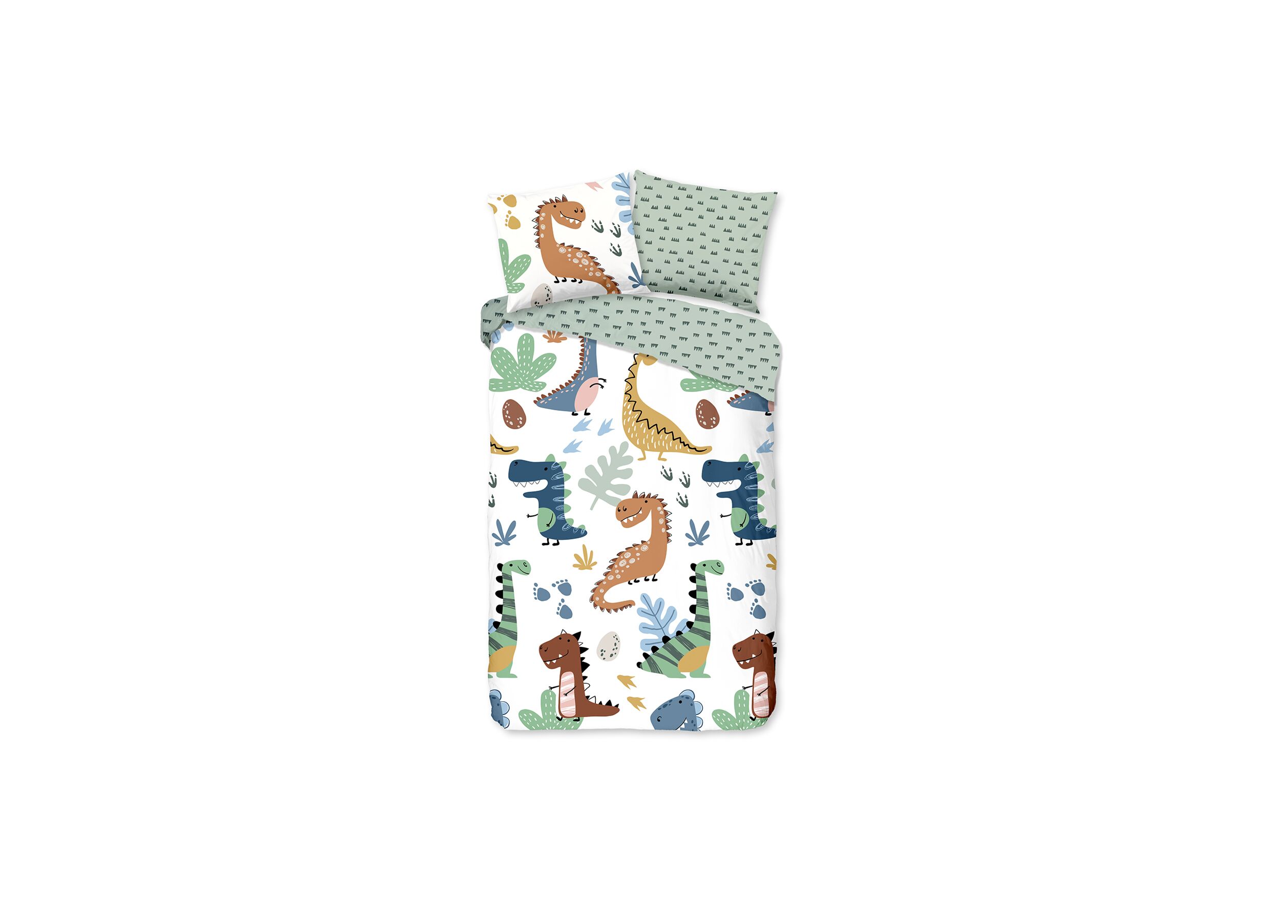 Housse de couette Dino 140x220cm coton - Housse de couette Dino 140x220cm coton