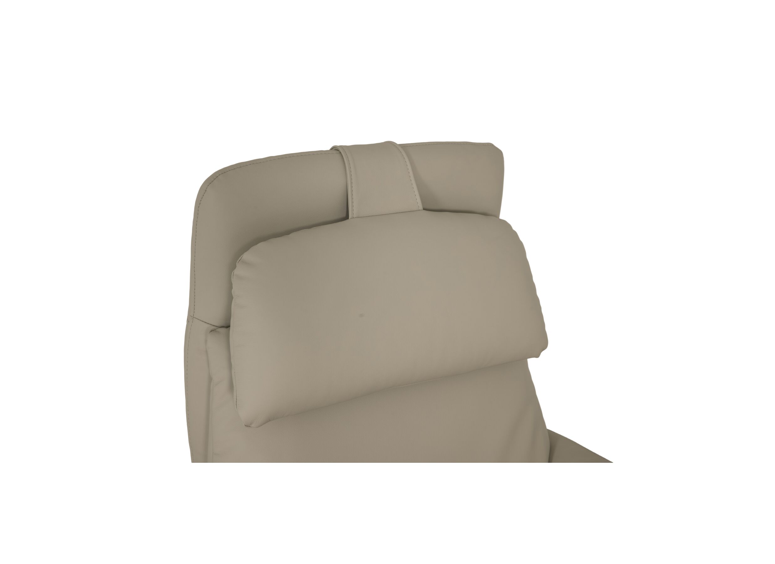 Detailfoto - Relaxzetel Vincenzo elekrisch - leder en lederlook - mushroom