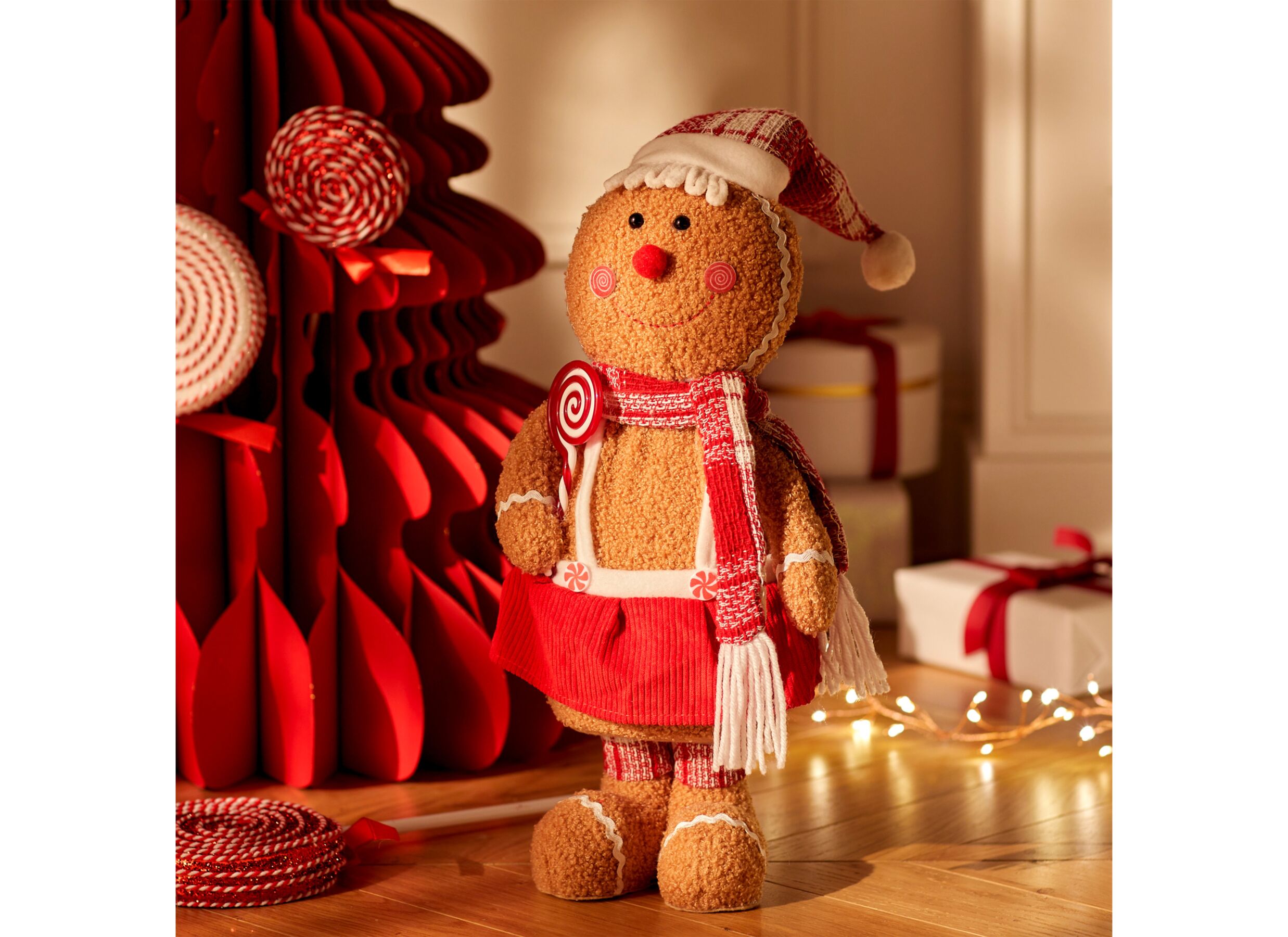 Foto ambiance - Décoration de Noël Pain D'épice H49cm - tissu - multicolor