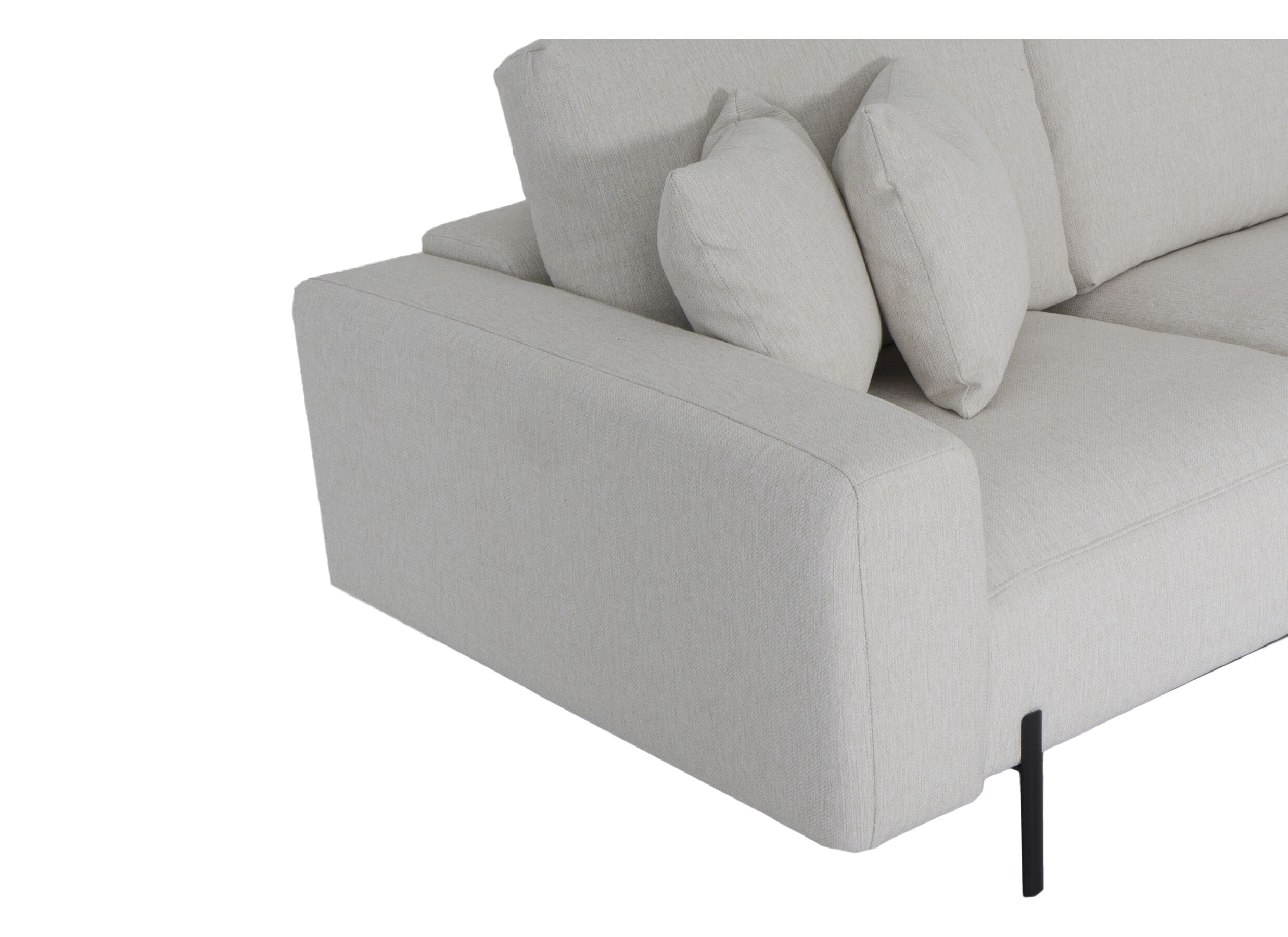 Canapé d'angle Celaya 298x223cm - tissu - ecru