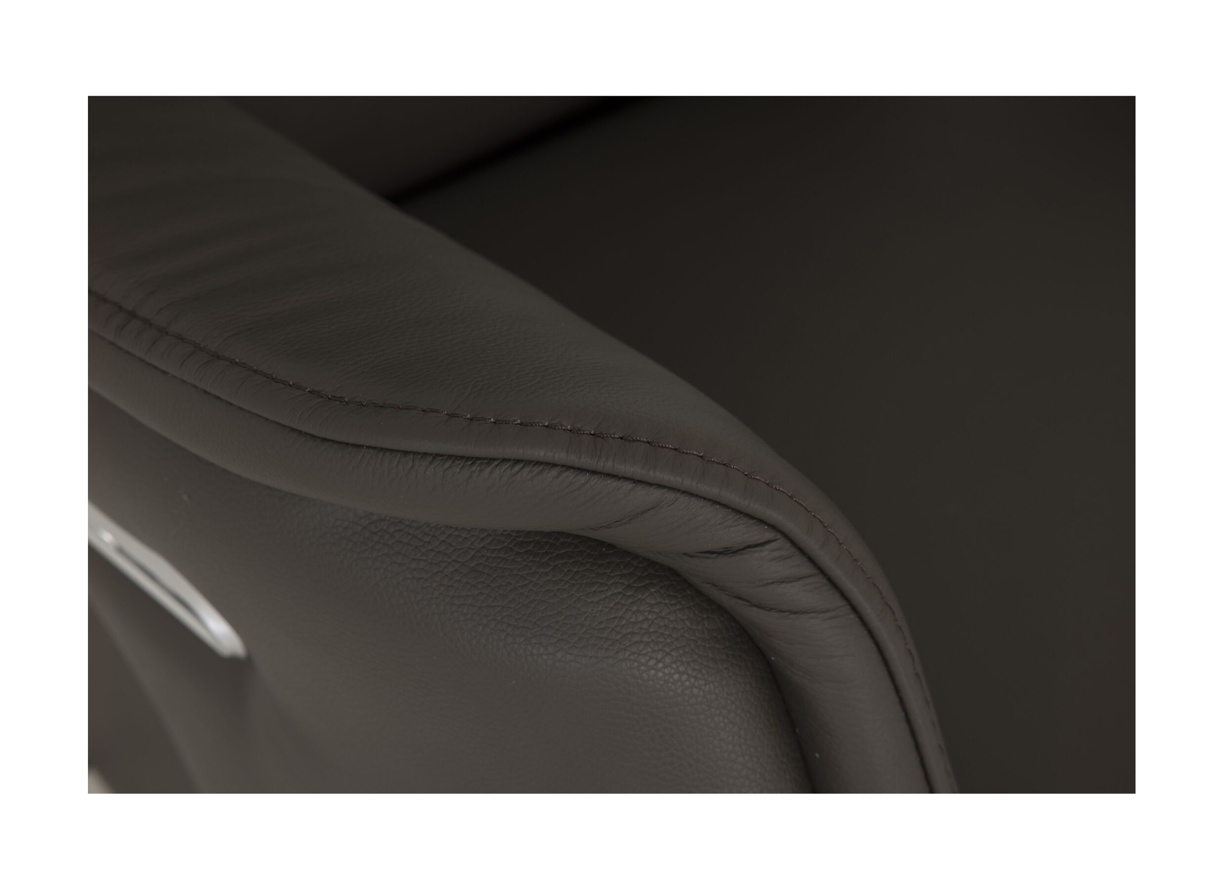 Detailfoto - Relaxzetel Adamello elekrisch leder en lederlook bruin