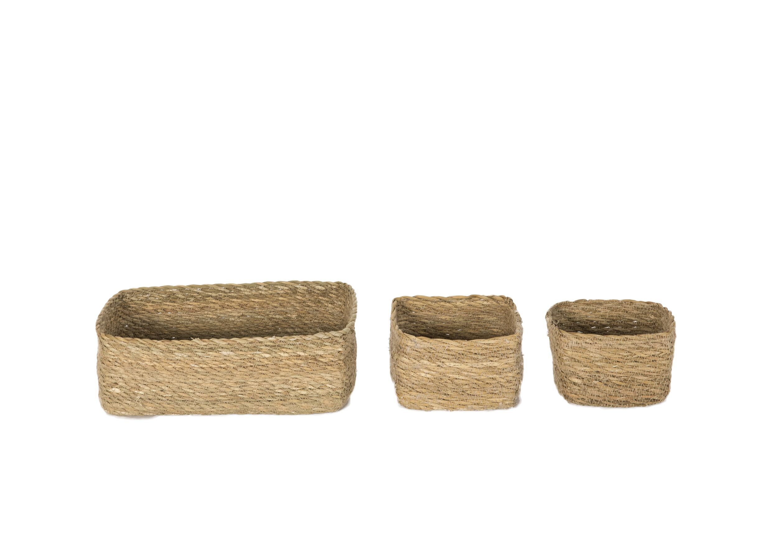 Overzichtsfoto - Opbergmand Oki set van 3 - zeegras - naturel
