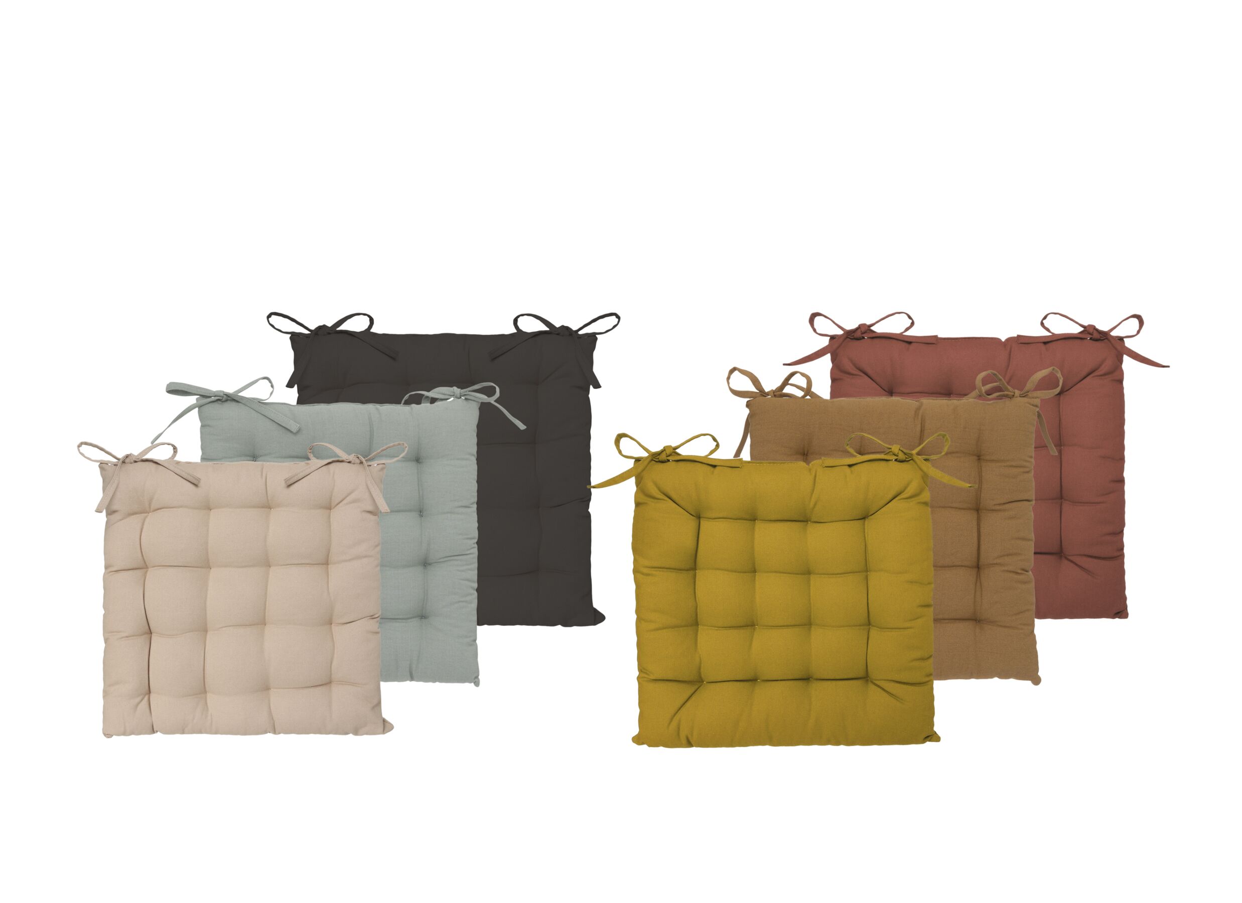 Photo ensemble - Coussin de chaise Celadon 38x38cm vert