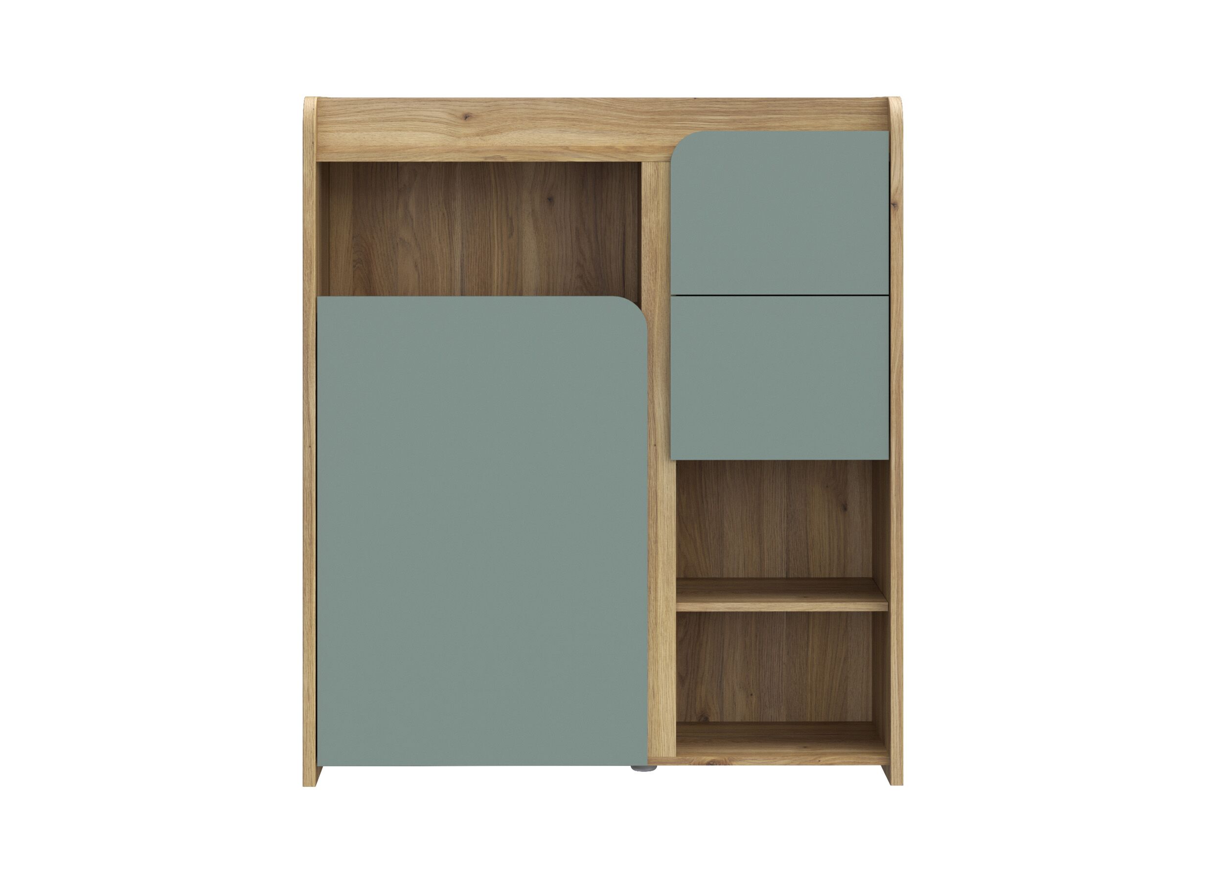 Aperçu - Commode Hoa 105x41x120cm - décor - chêne mauvella & vert