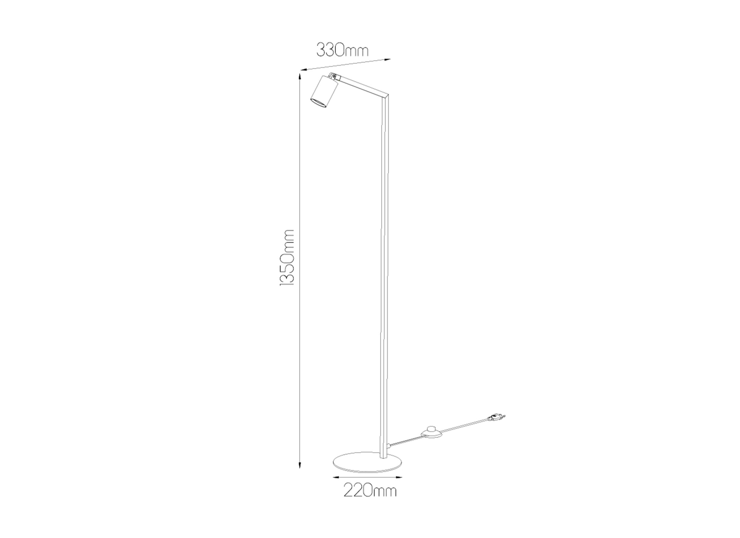 Lampadaire H135cm - aluminium - noir
