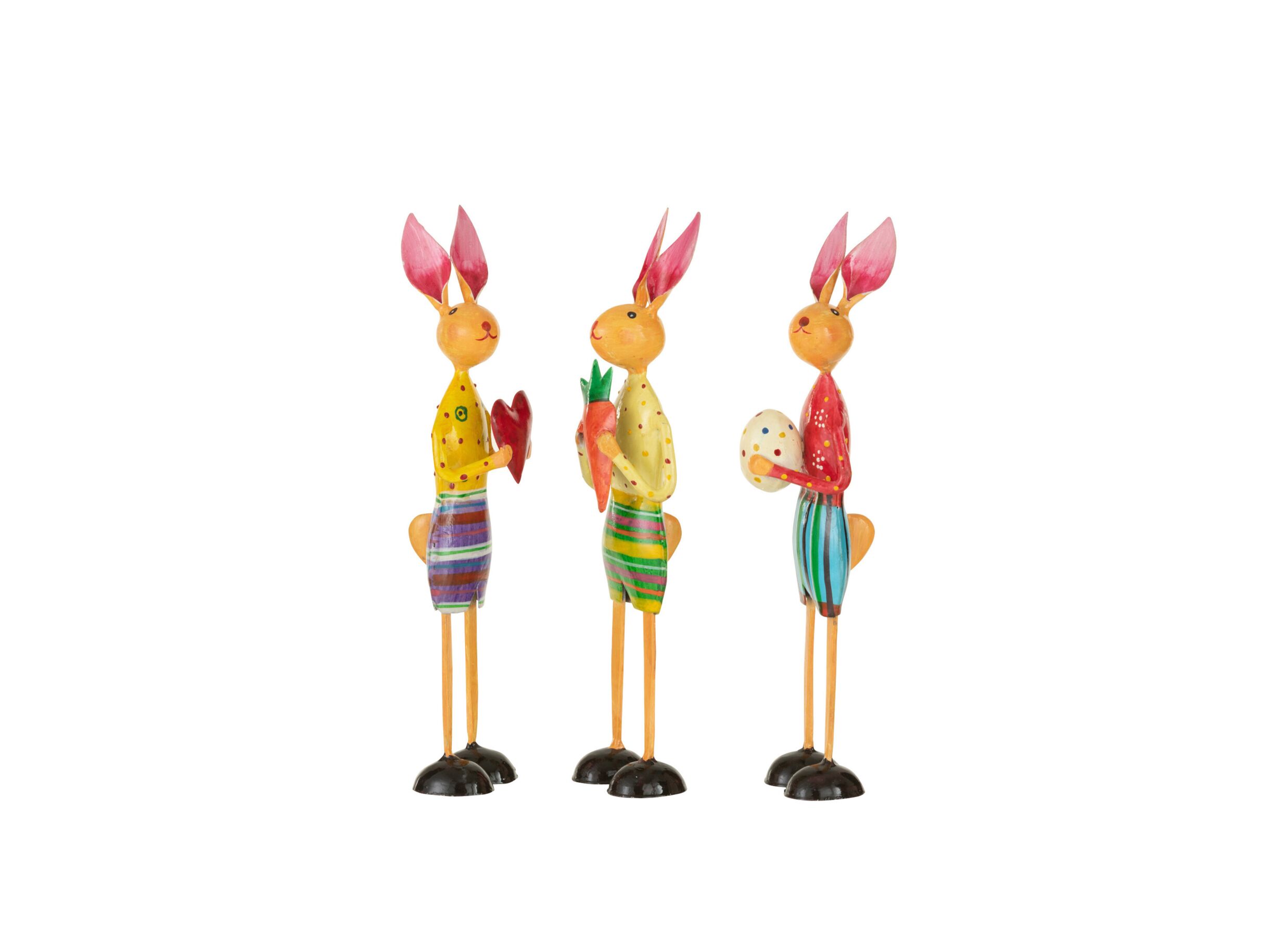 Aperçu - Figurine Lapin avec cœur, œuf ou carotte H25cm