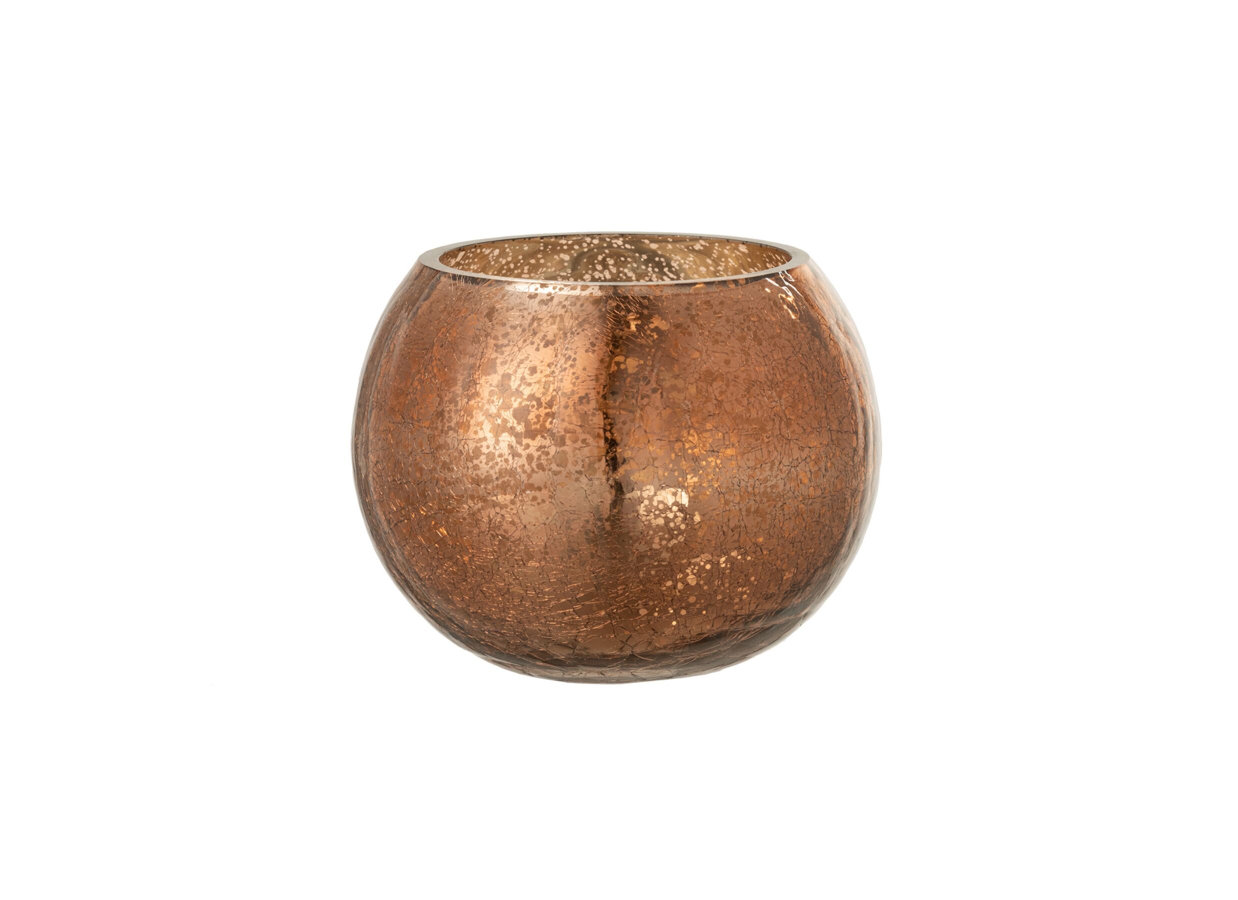 Hoofdfoto - Windlicht Bol Craquele effect H12cm - glas - brons