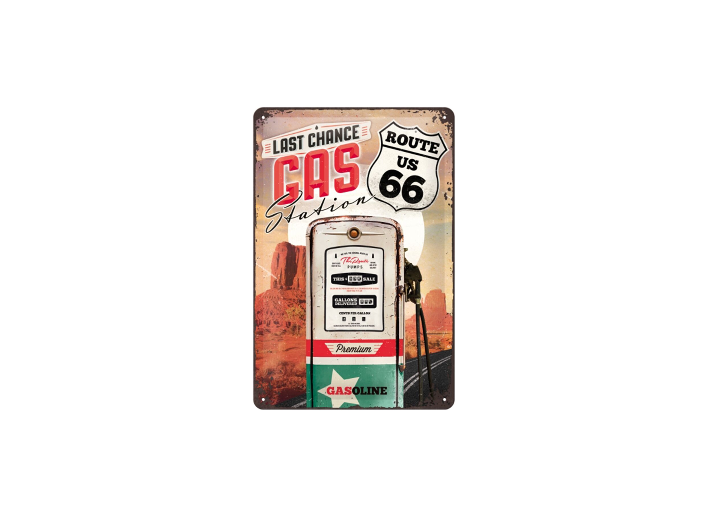 Plaque 20x30cm Route 66 - Plaque 20x30cm Route 66