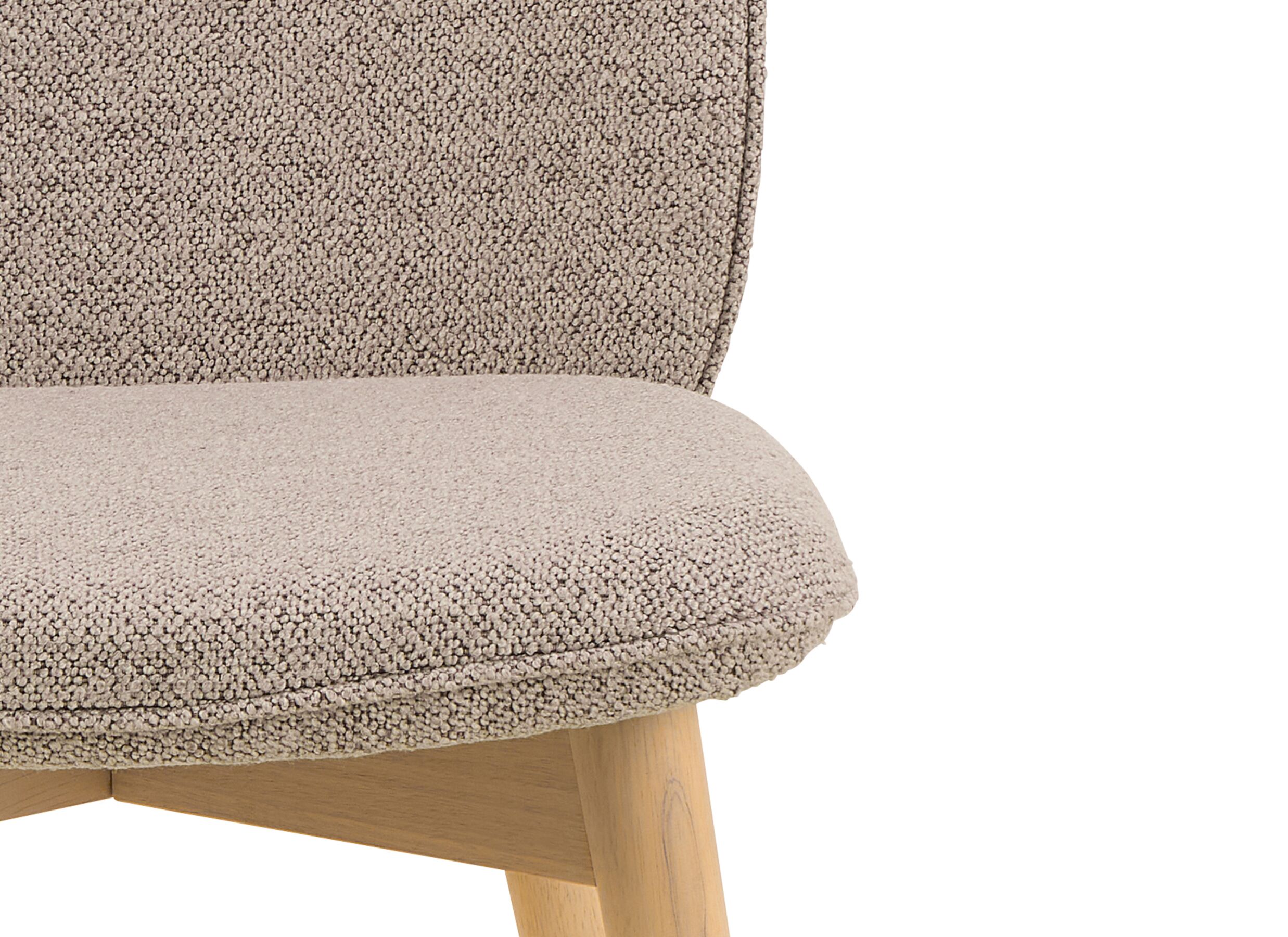 Detailfoto - Stoel 47x49,5x89cm - stof - beige/white oiled oak