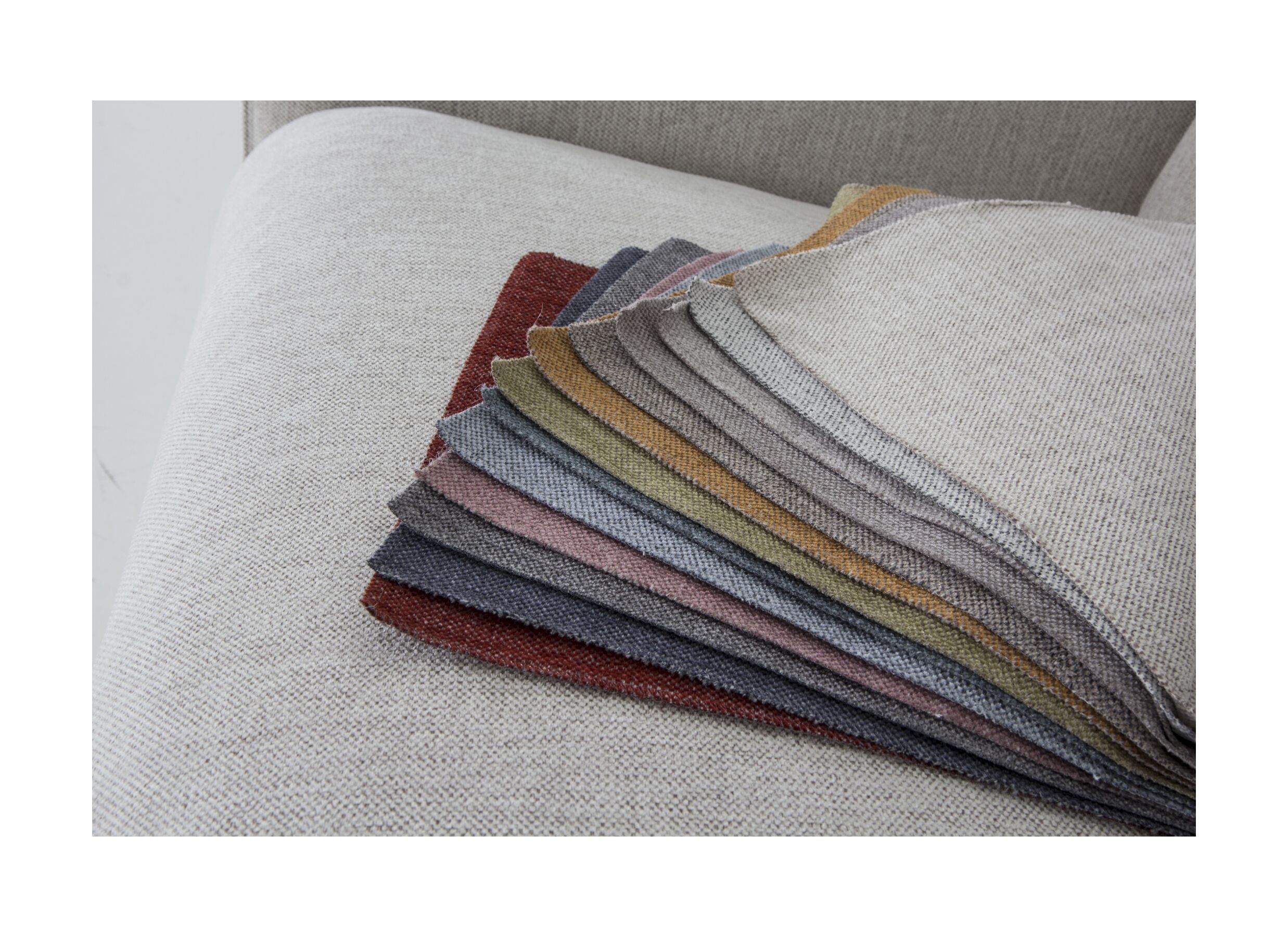 Kleurstaal - Hoeksalon Dreamer 305x260cm - stof - wit met relax
