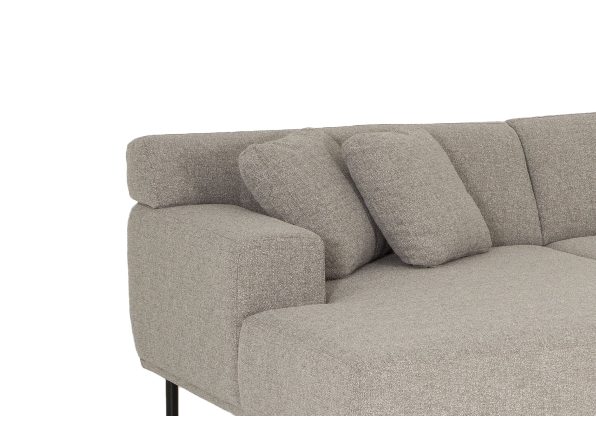 Canapé d'angle Kent 390x230cm - tissu - gris