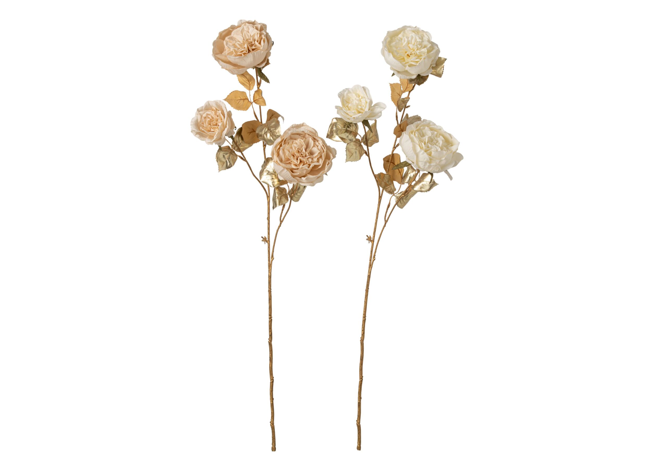 Plus Important - Fleur artificielle Rose Chou H82cm - plastique & polyester - blanc & écru