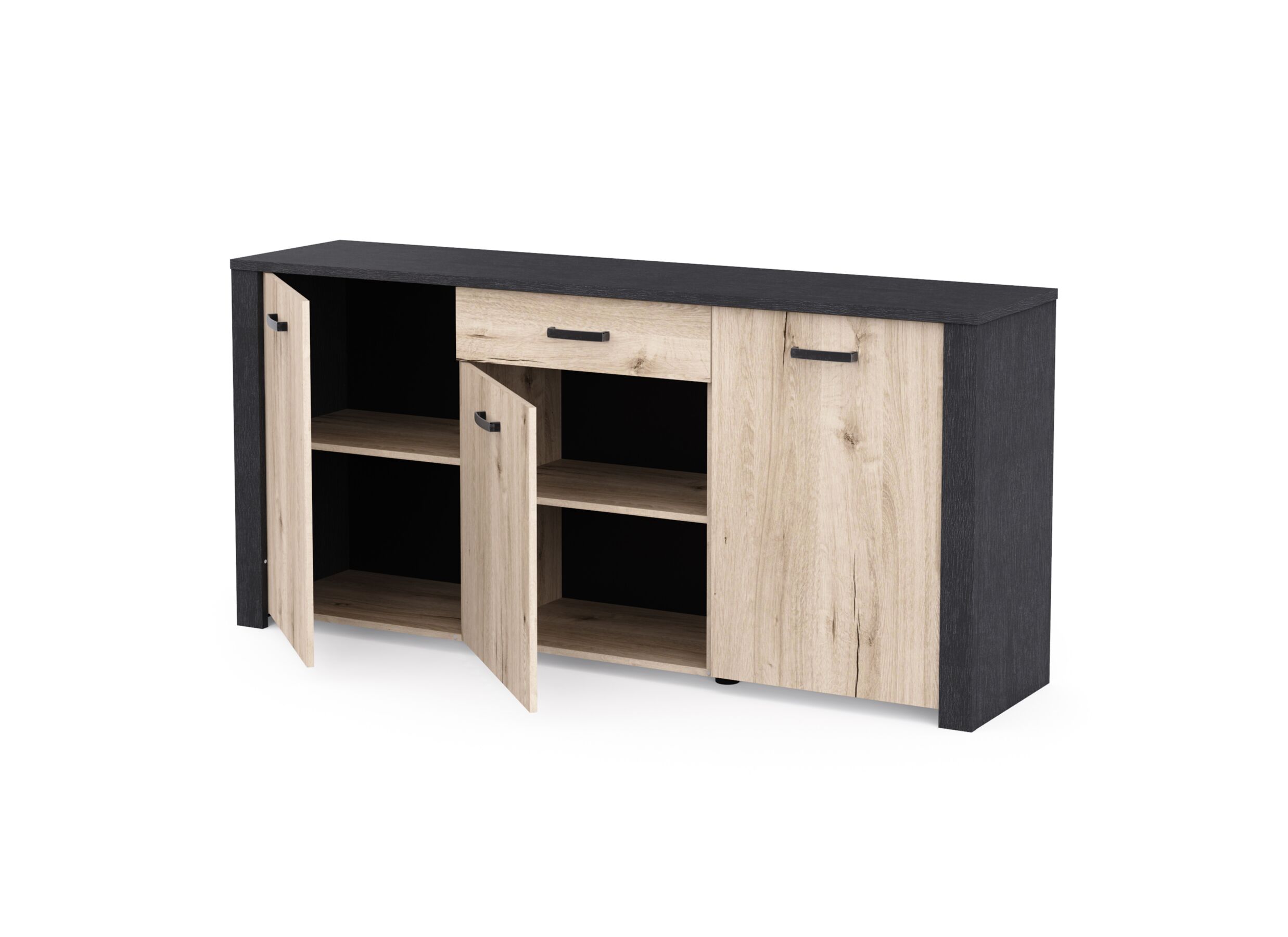Indeling - Dressoir Aubrac 170x42x82cm - decor - royal oak & ebben