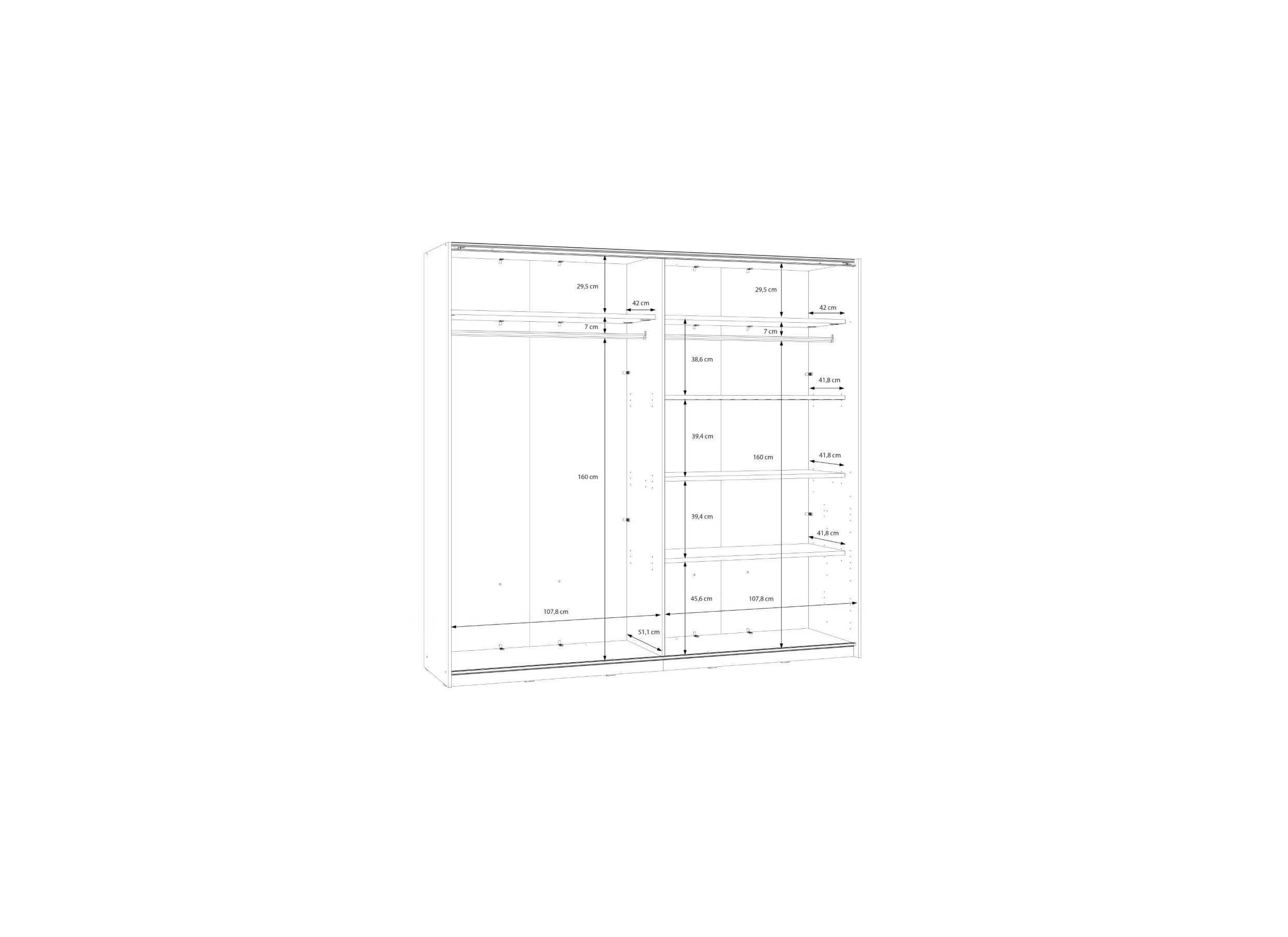 Armoire à portes coulissantes Waikato 220cm - décor - chêne mauvella/sable