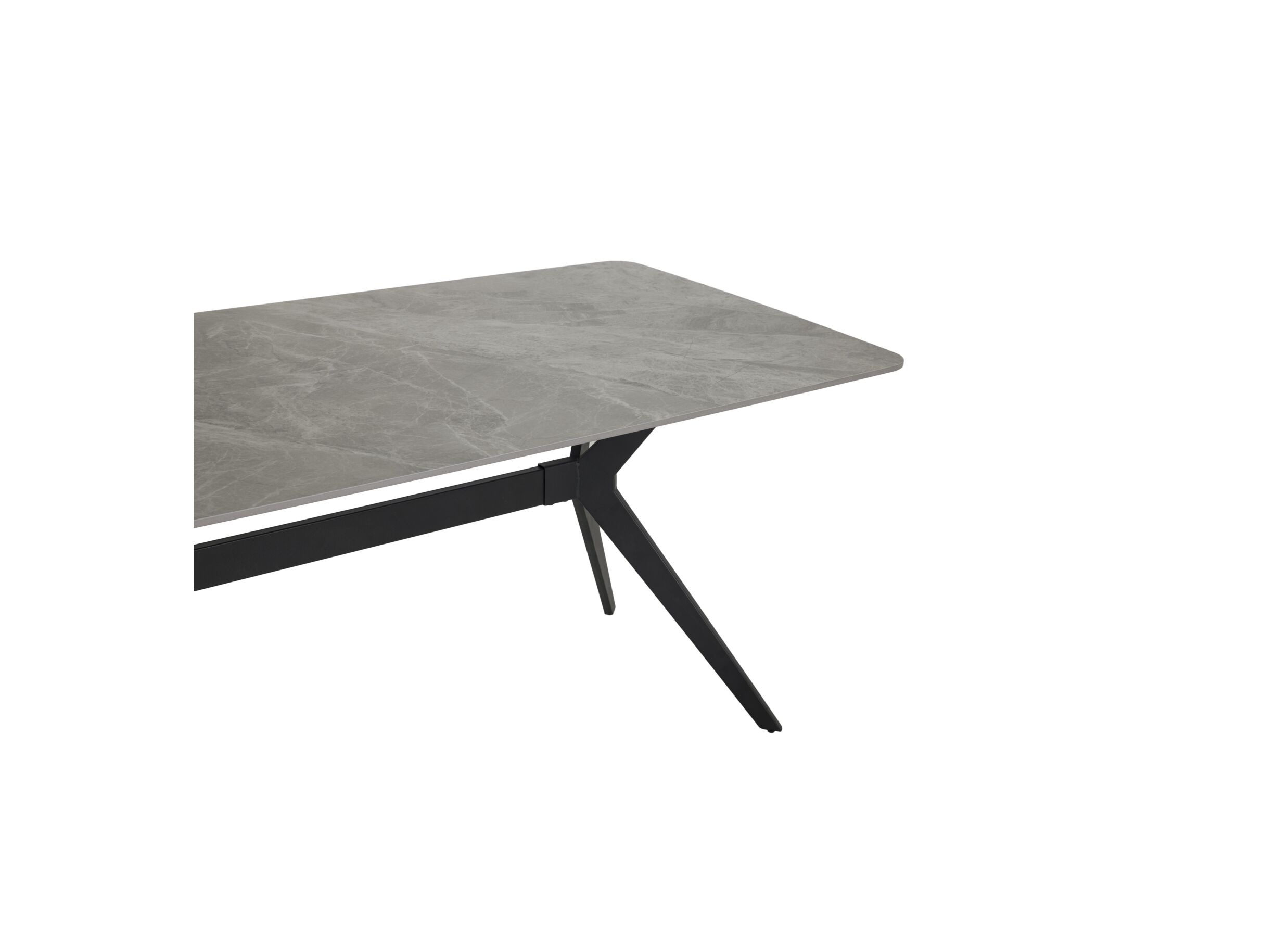 Detailfoto - Tafel Zins 160x90cm - metaal - glossy Italian grey
