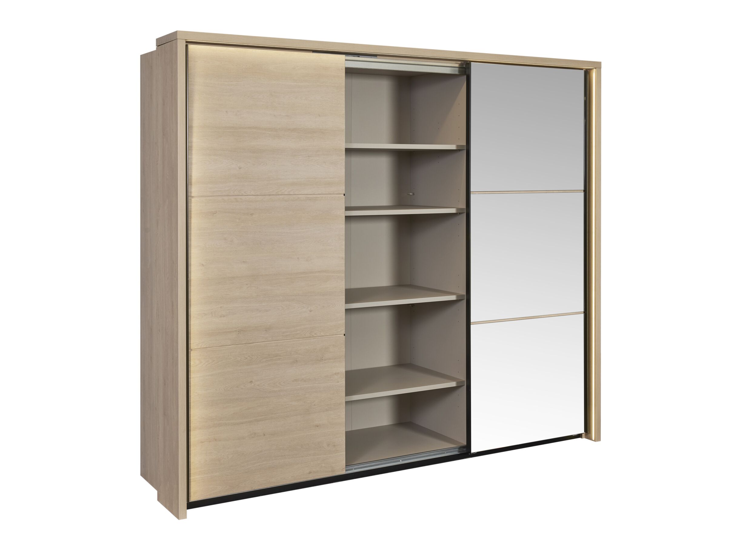 Overzichtsfoto - Schuifdeurkast Udine I 253cm - decor - urban oak