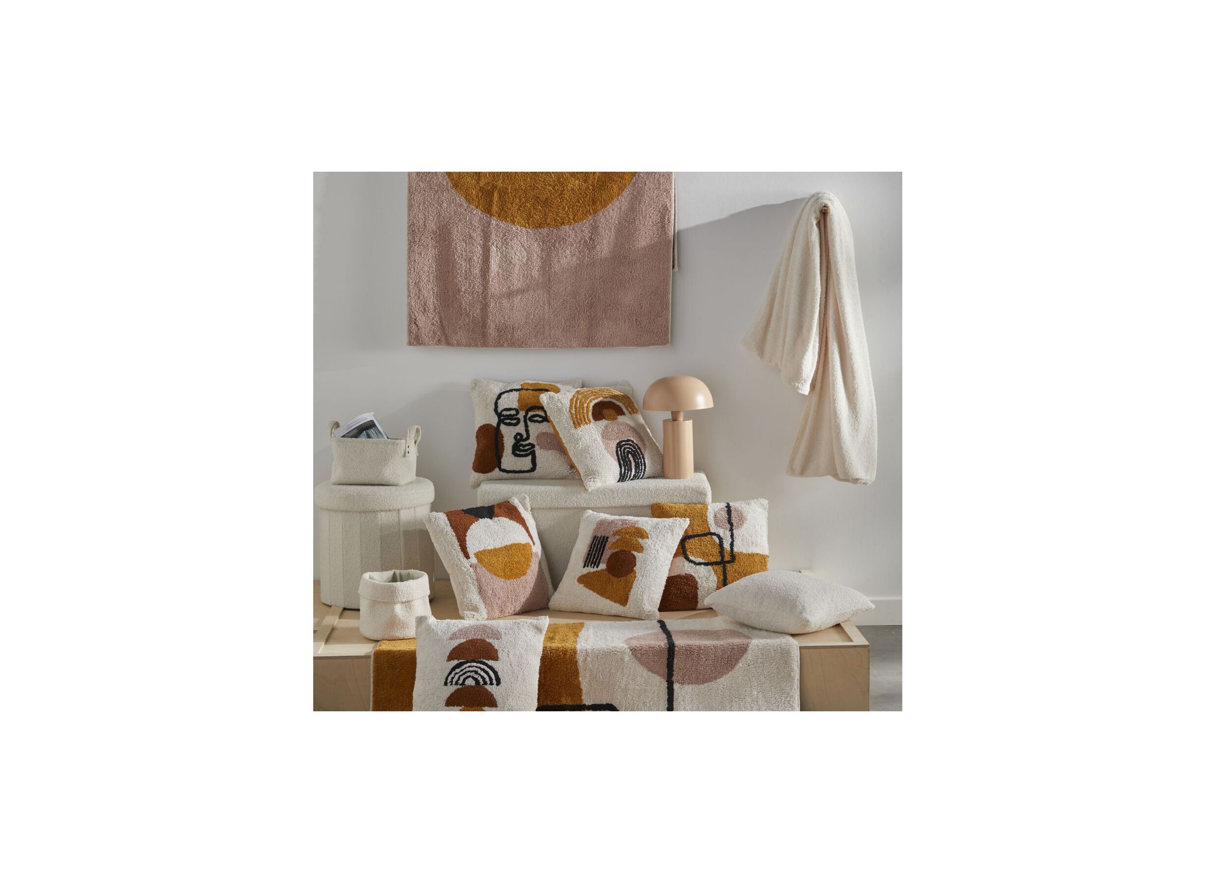 Coussin Retro Mood 40x40cm multicolore - Coussin Retro Mood 40x40cm - tissu - multicolore