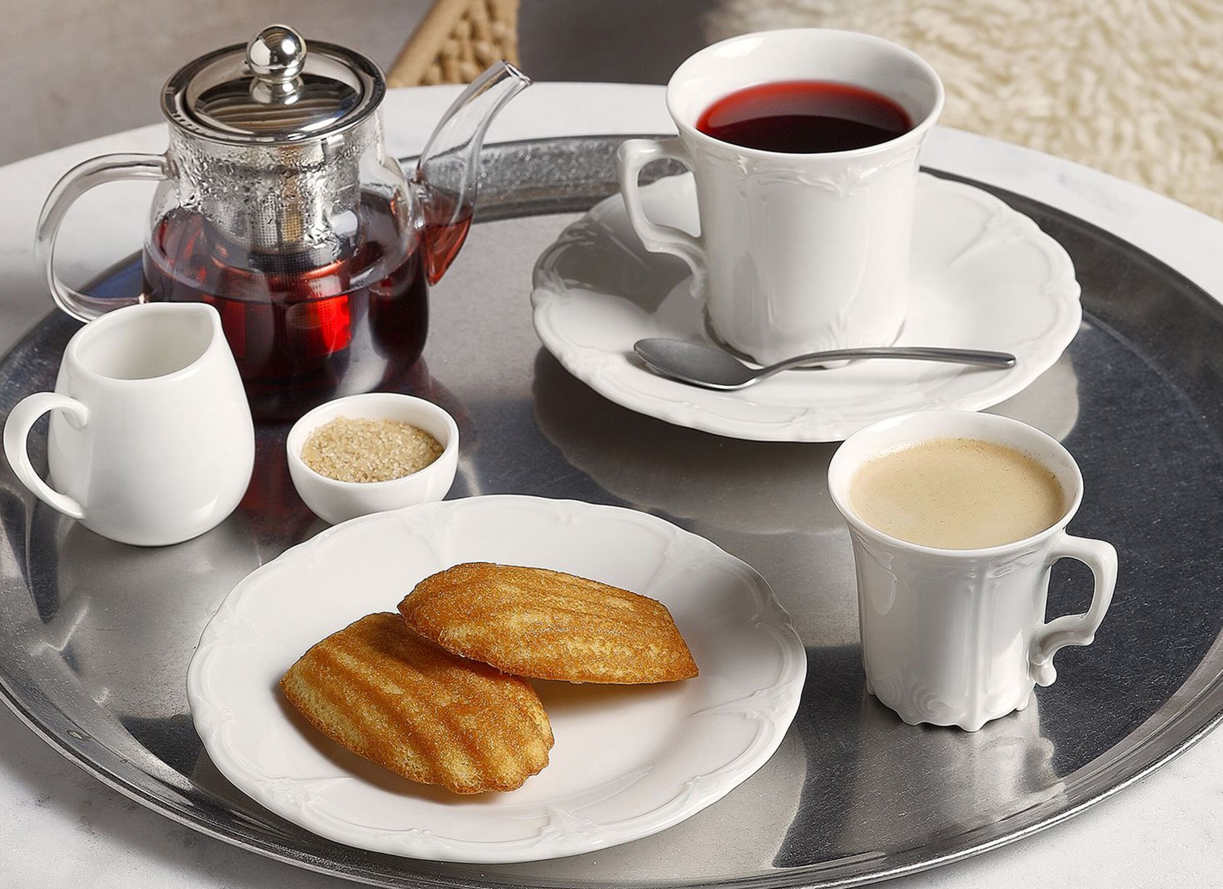 Foto ambiance - Assiette Retro Ø20,5cm - porcelaine - ivoire
