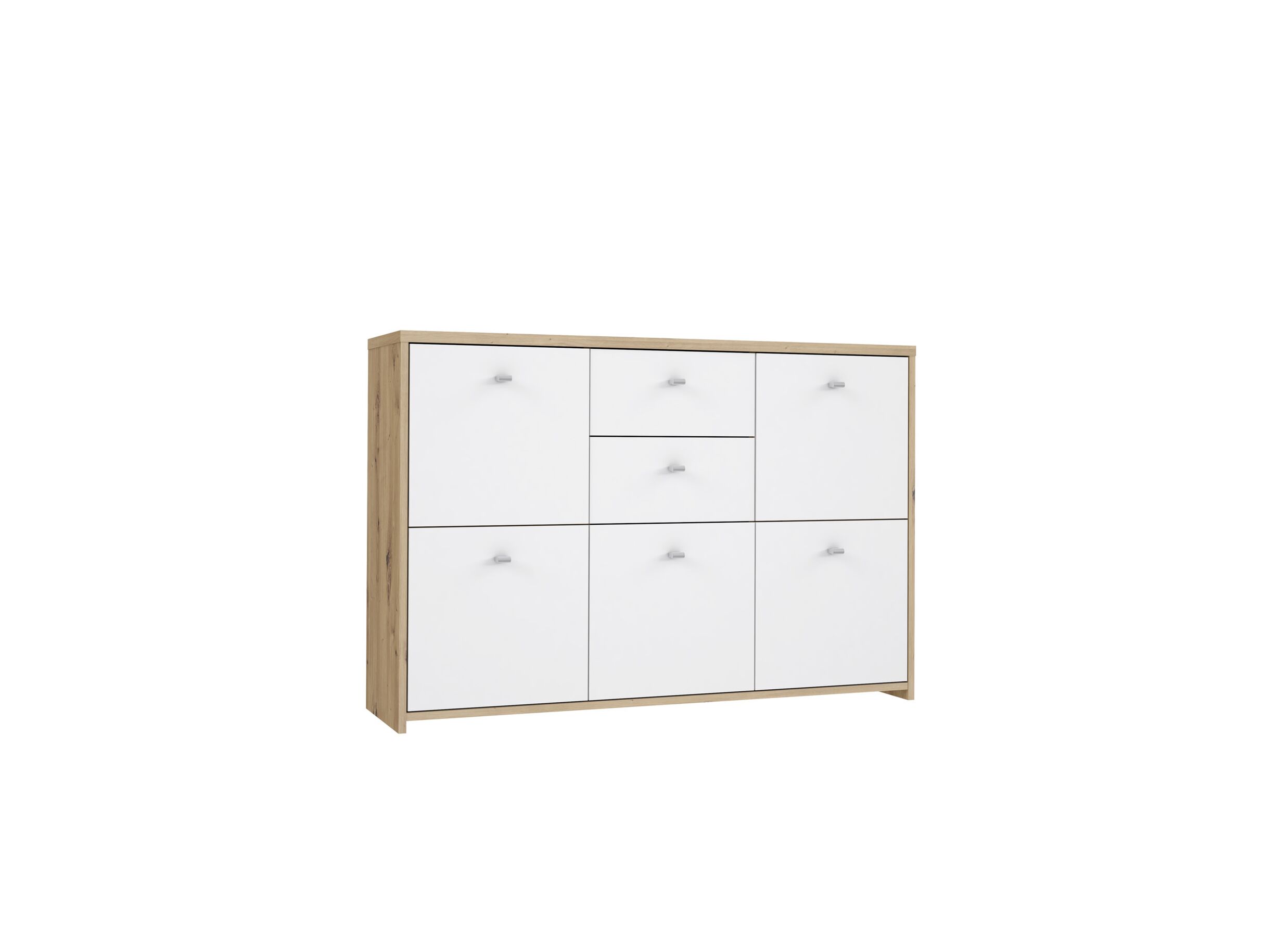 Armoire 114x30x78cm - Armoire Best Chest 114x30x78cm - panneau décor - chêne artisanal/blanc