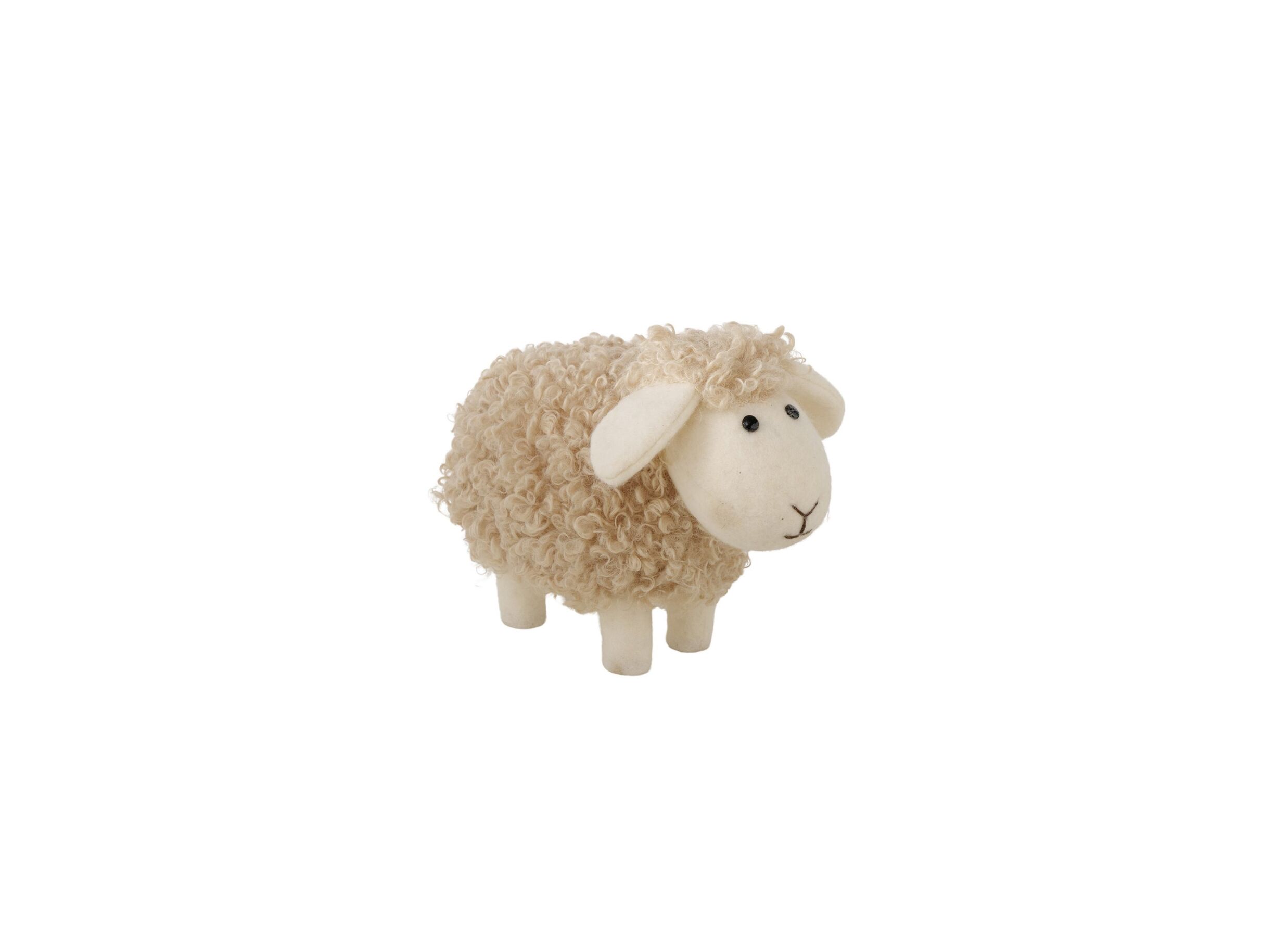 Overzichtsfoto - Figuur Wolly H21cm - kunststof - beige/wit