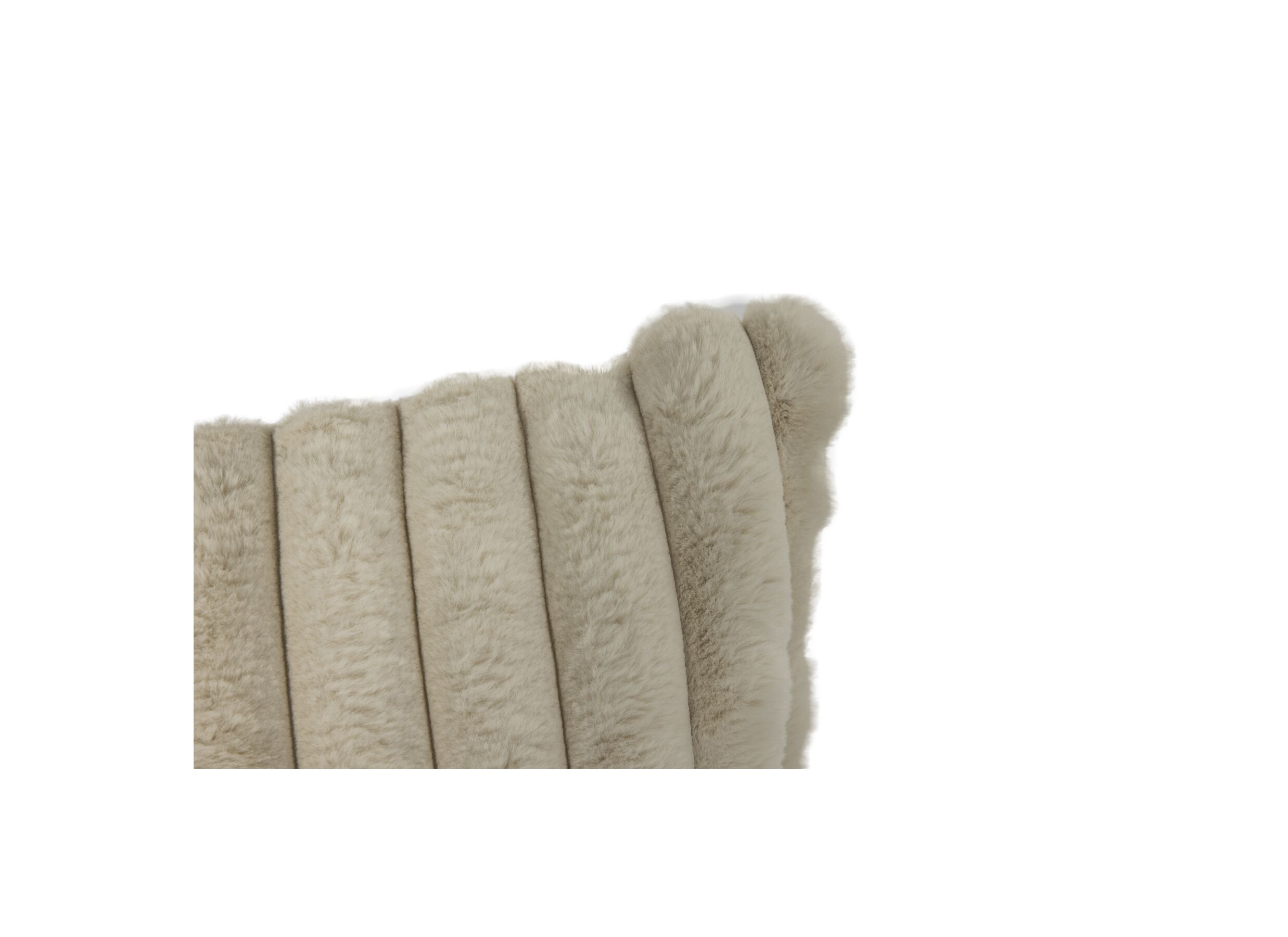 Detail - Coussin Gabriella 45x45cm - imitation fourrure de lapin - beige