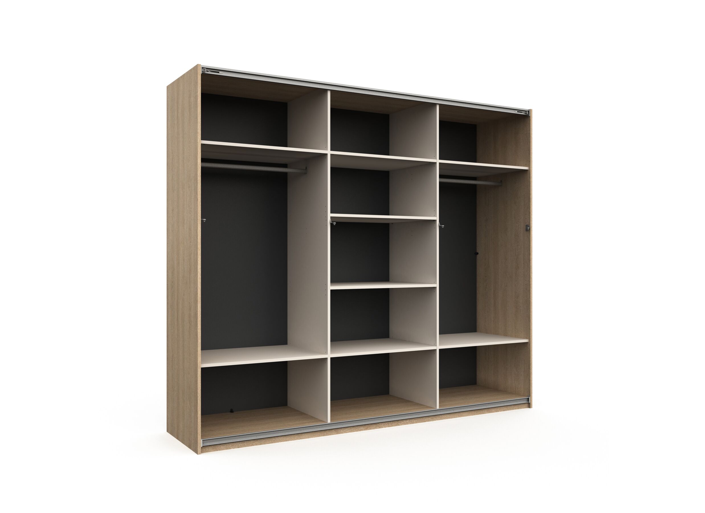 Disposition - Armoire à portes coulissantes Tessa 250cm - mélamine - chêne sable