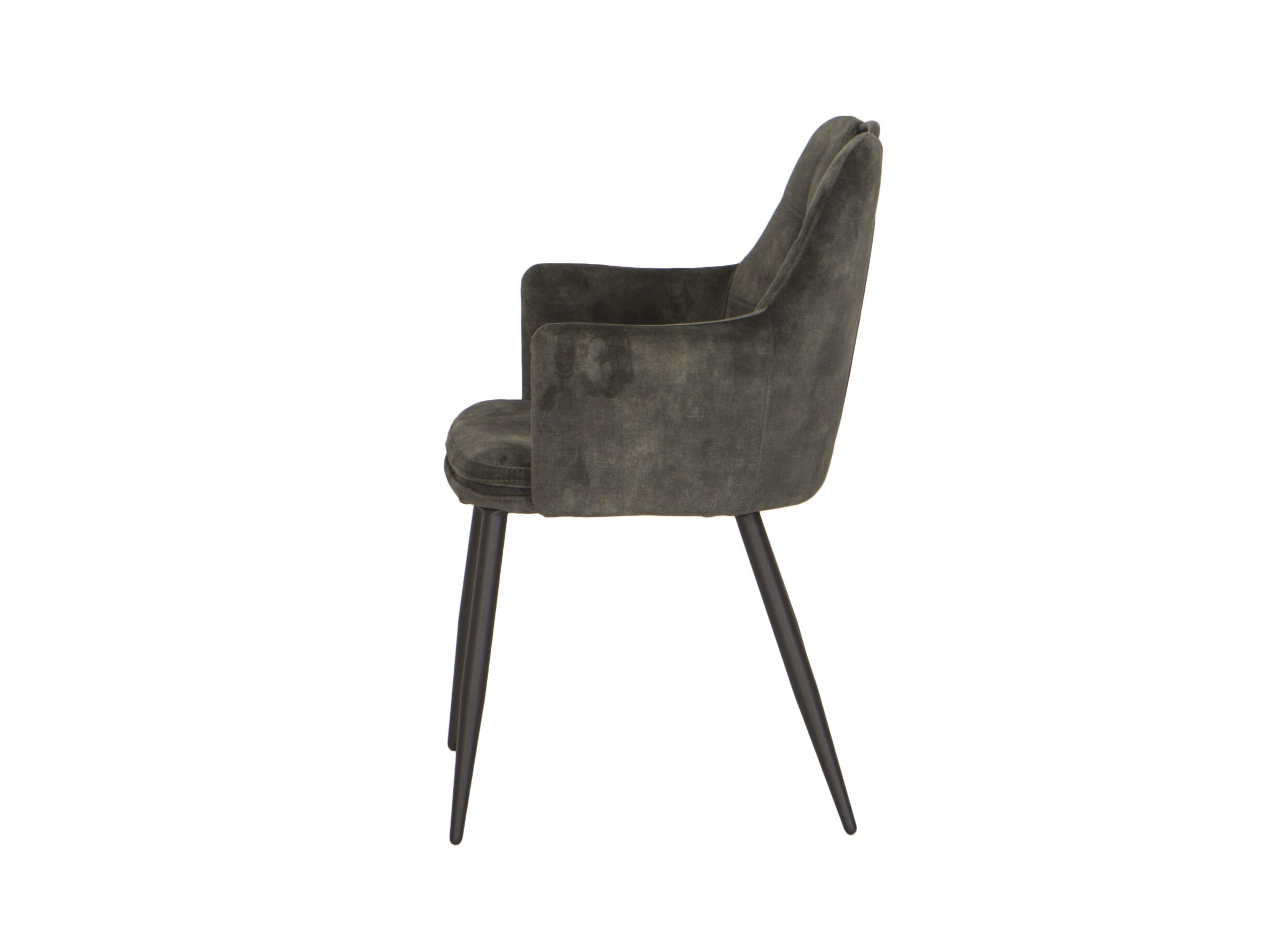 Chaise coque 58,5x53x87,5cm - tissu - gris