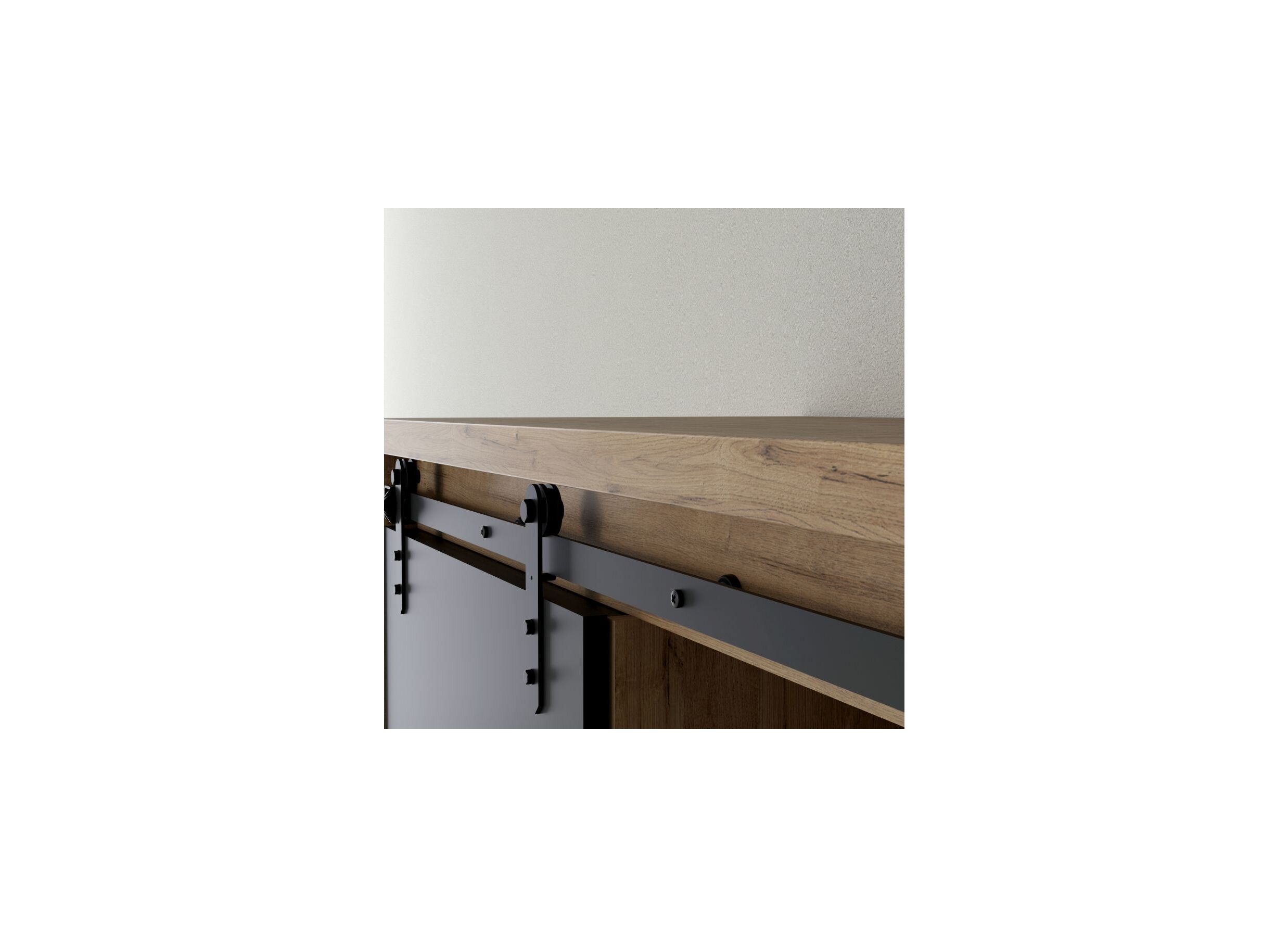 Tv-meubel Kaszimiro 163cm - meubelplaat - waterford eik/zwart