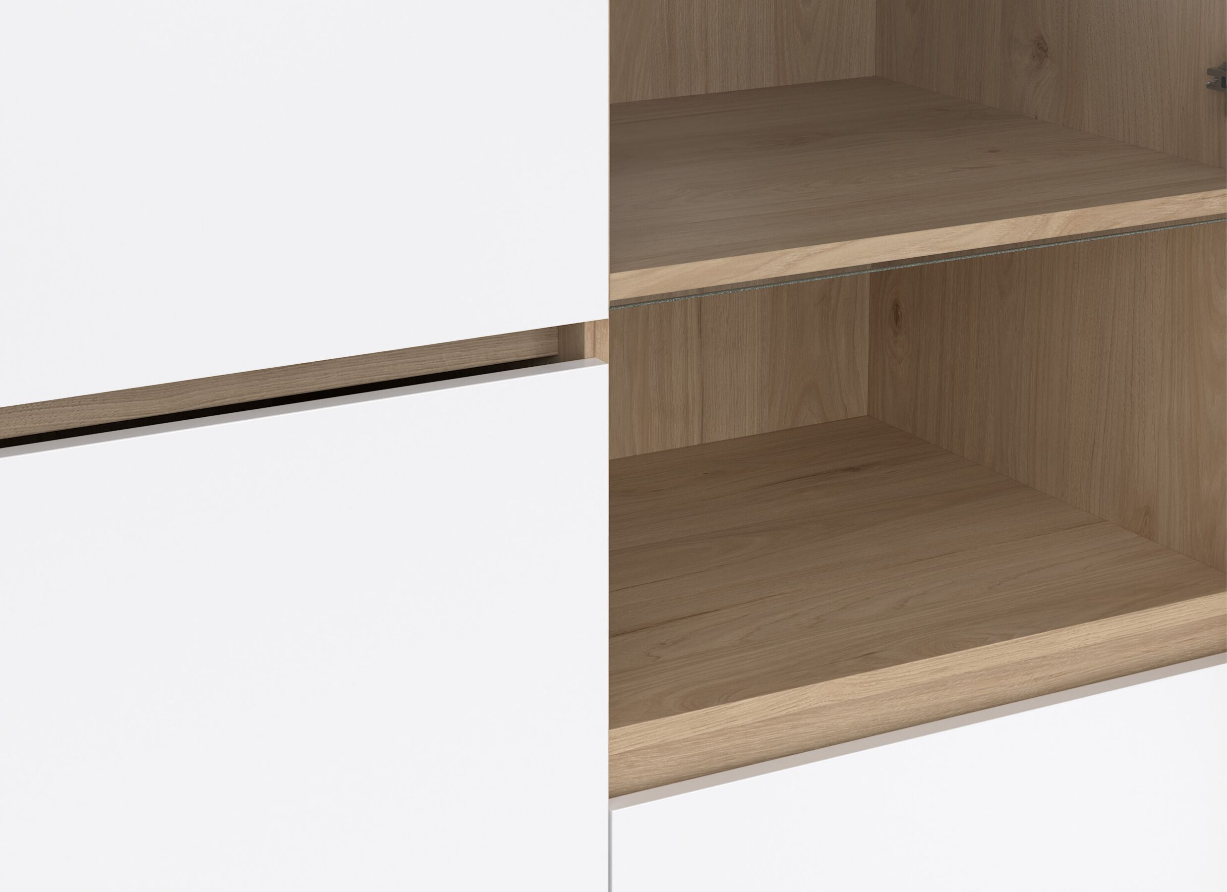 Detailfoto - Barkast Next 100cm - decor - wit/jackson hickory