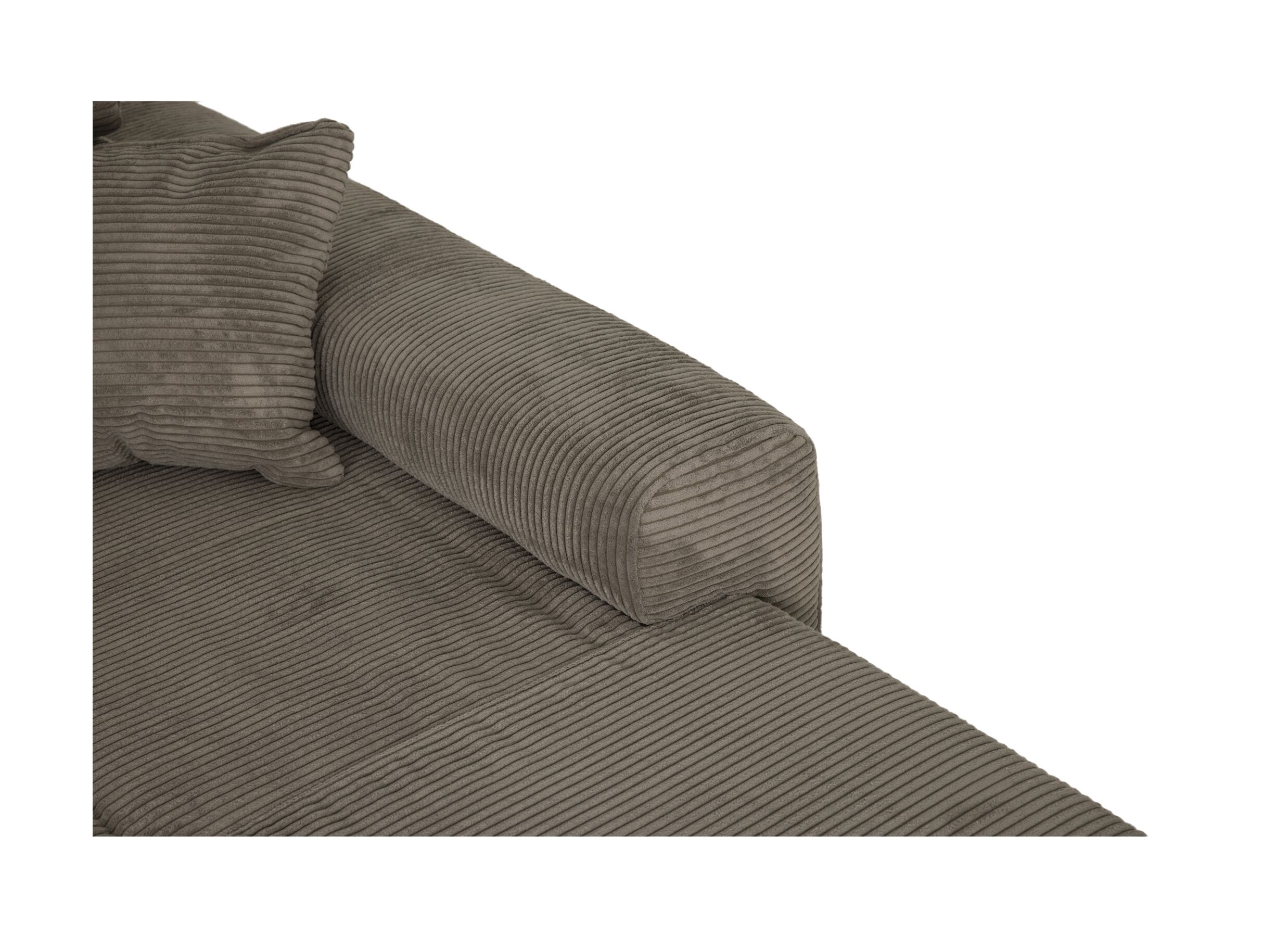 Detail - Canapé d'angle Slider 279 x 186 cm - tissu ribcord - marron avec fonction lit
