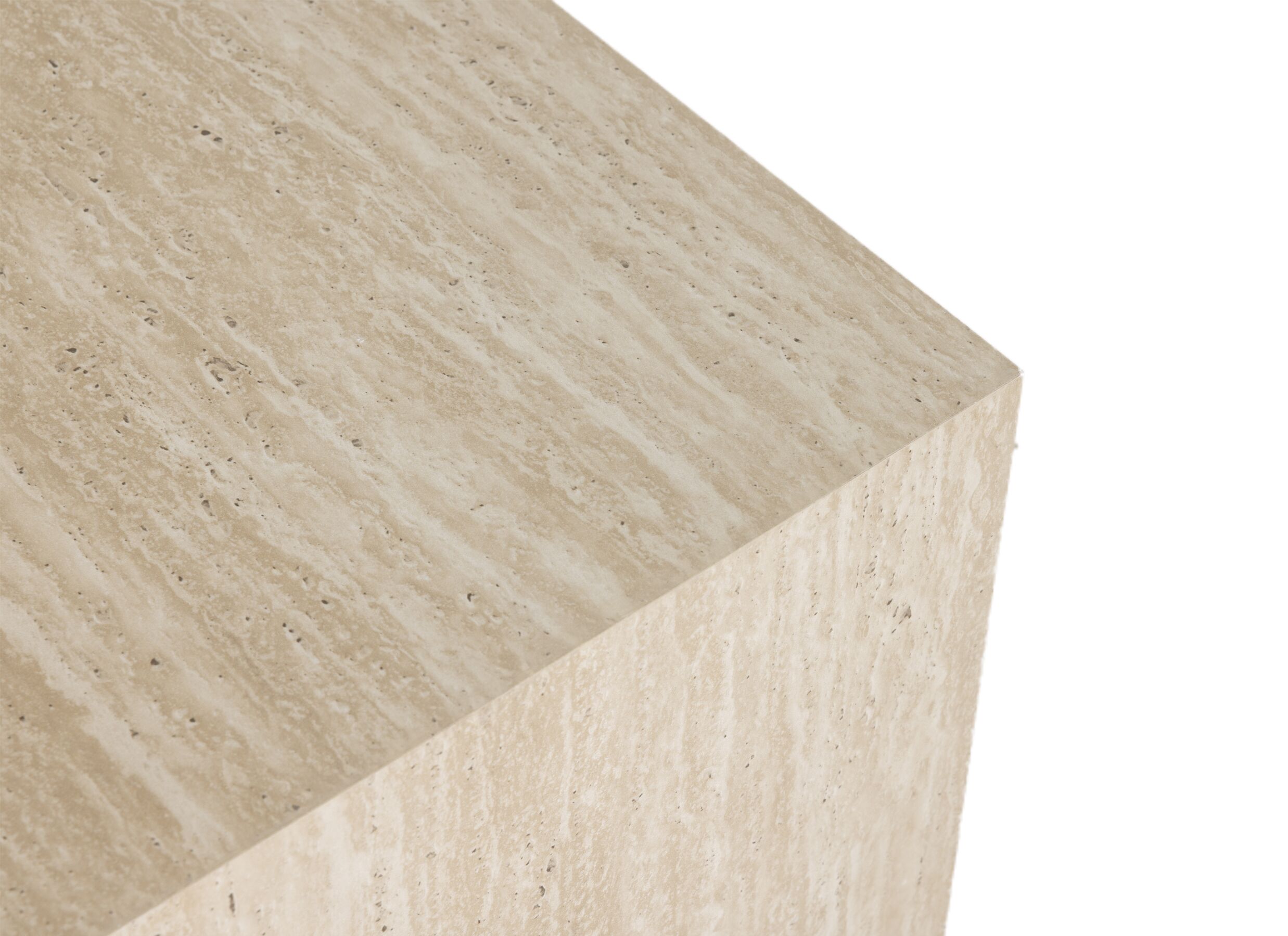Detail - Table d'appoint Oracle 58x58x39,5/50x50x33cm - décor - travertin look