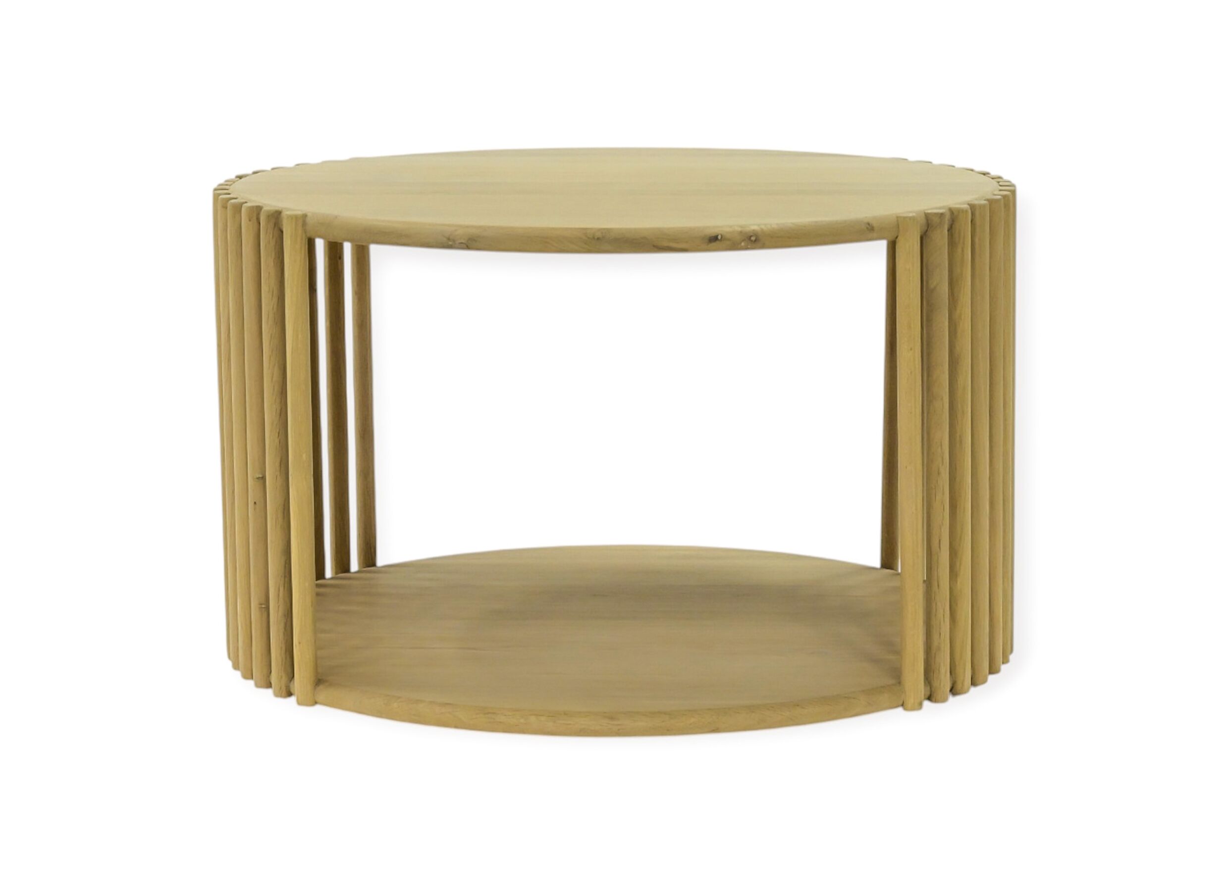 Overzichtsfoto - Salontafel Bulli 78x76x46cm - hout massief & fineer - naturel