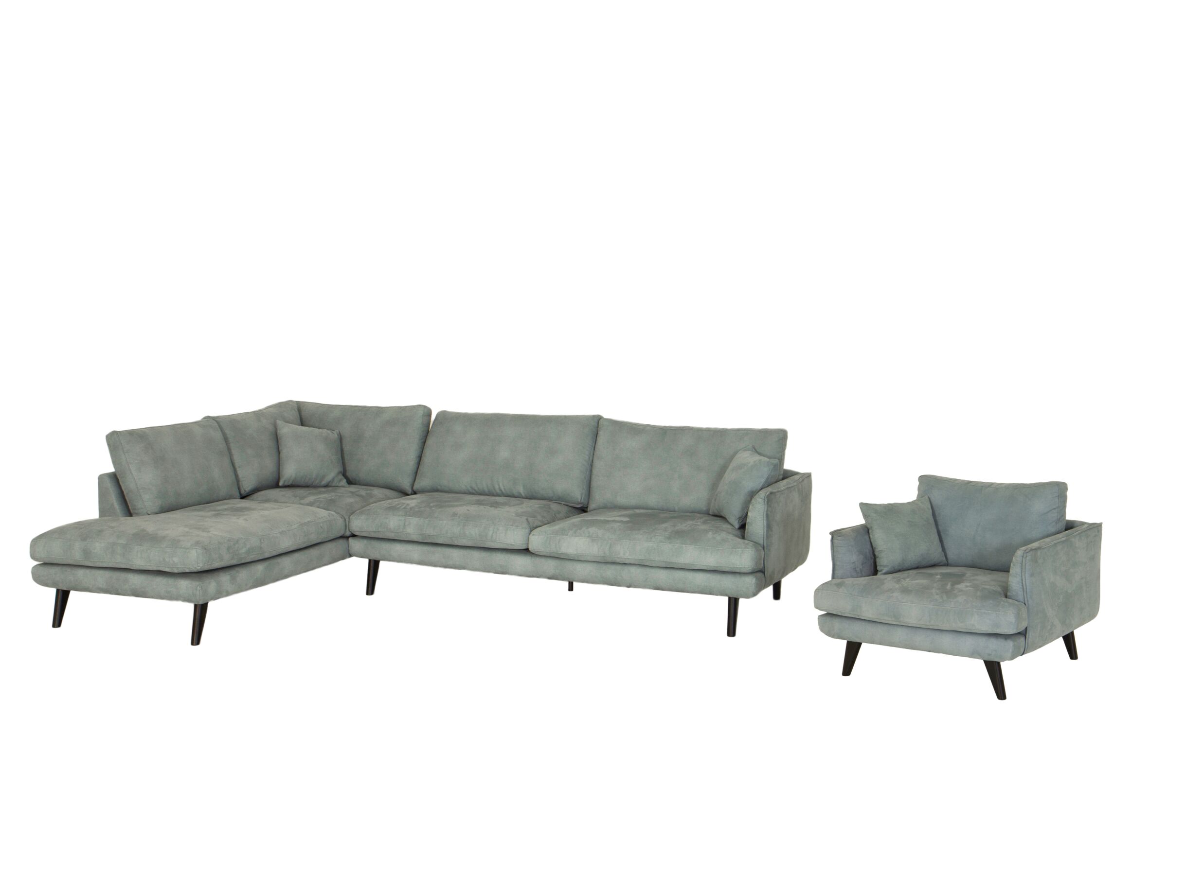 Setfoto - Hoeksalon Chill 300x200cm - stof - turquoise