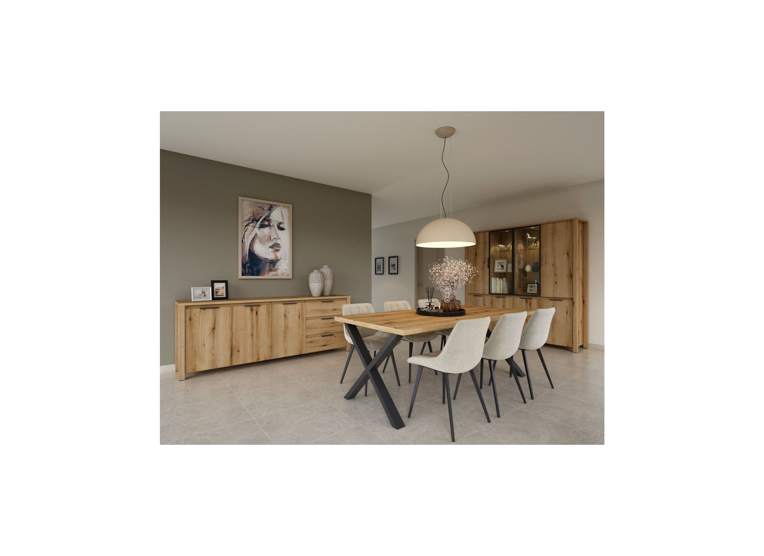 Foto ambiance - Buffet Bordo 217cm - décor - chêne etna
