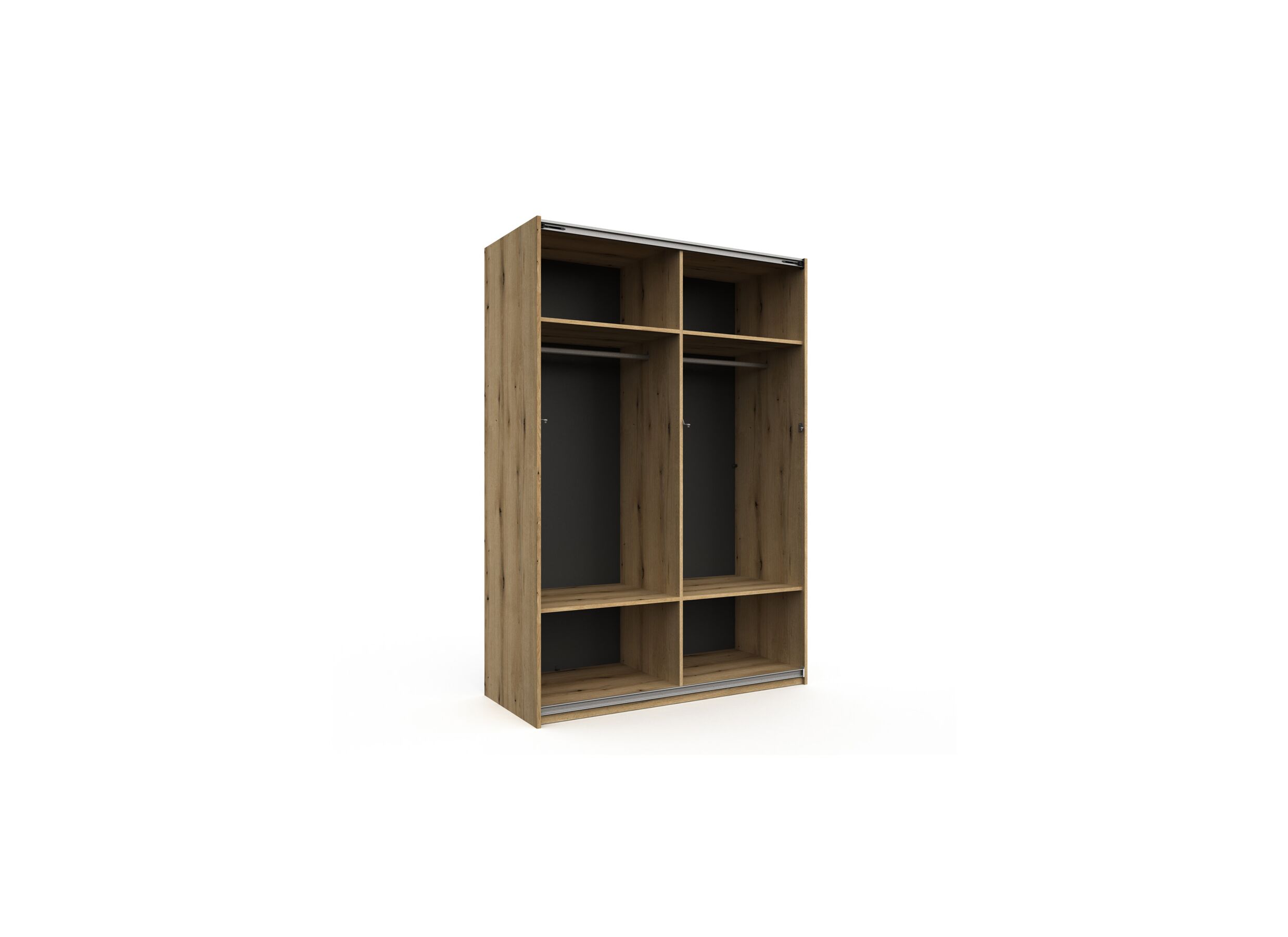 Disposition - Armoire à portes coulissantes Kato 150cm - mélamine - chêne etna